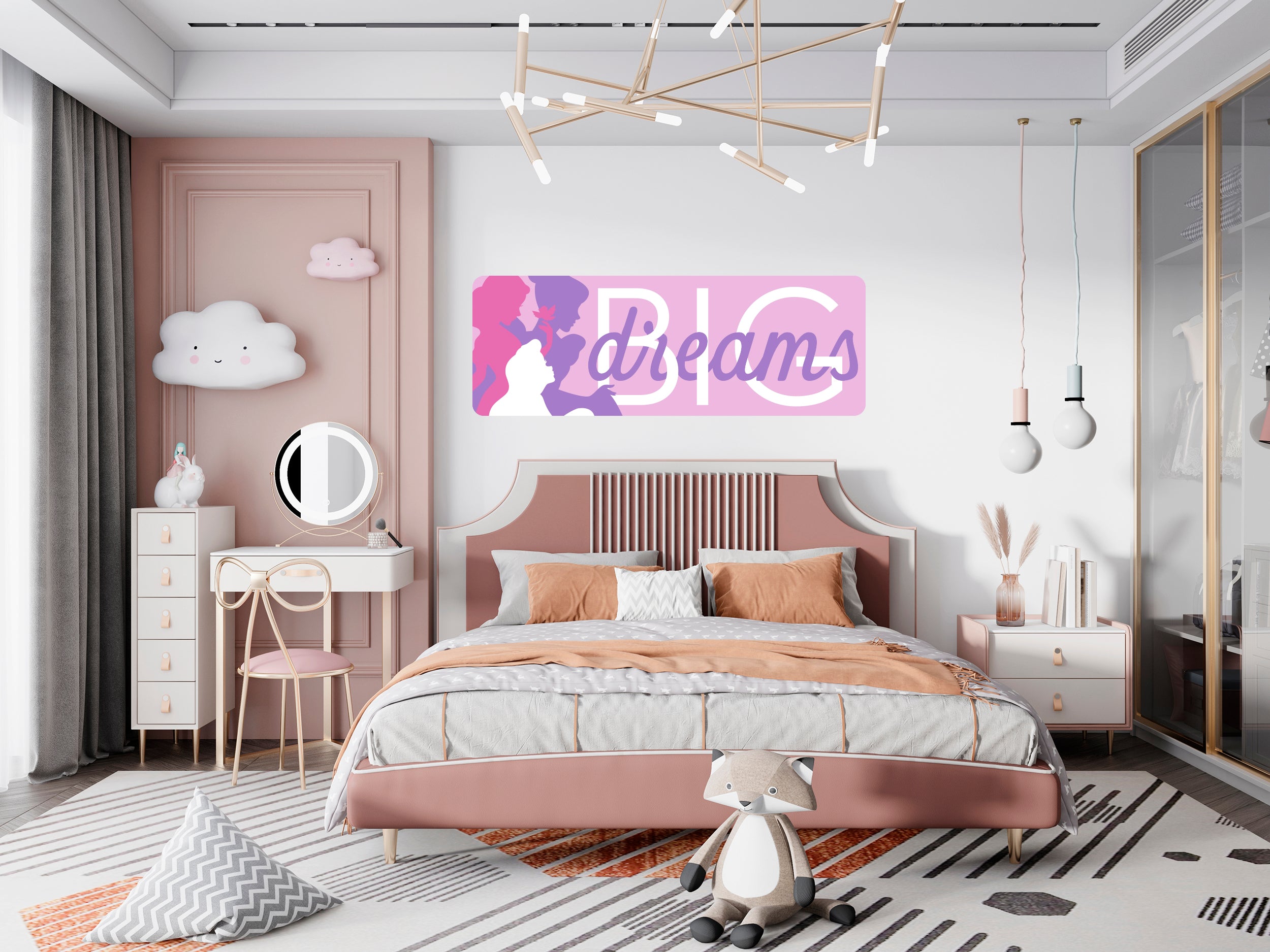 BIG DREAMS Disney Princess Decals Wall Sticker Decor Art Mural Kids Children Room Mural E51