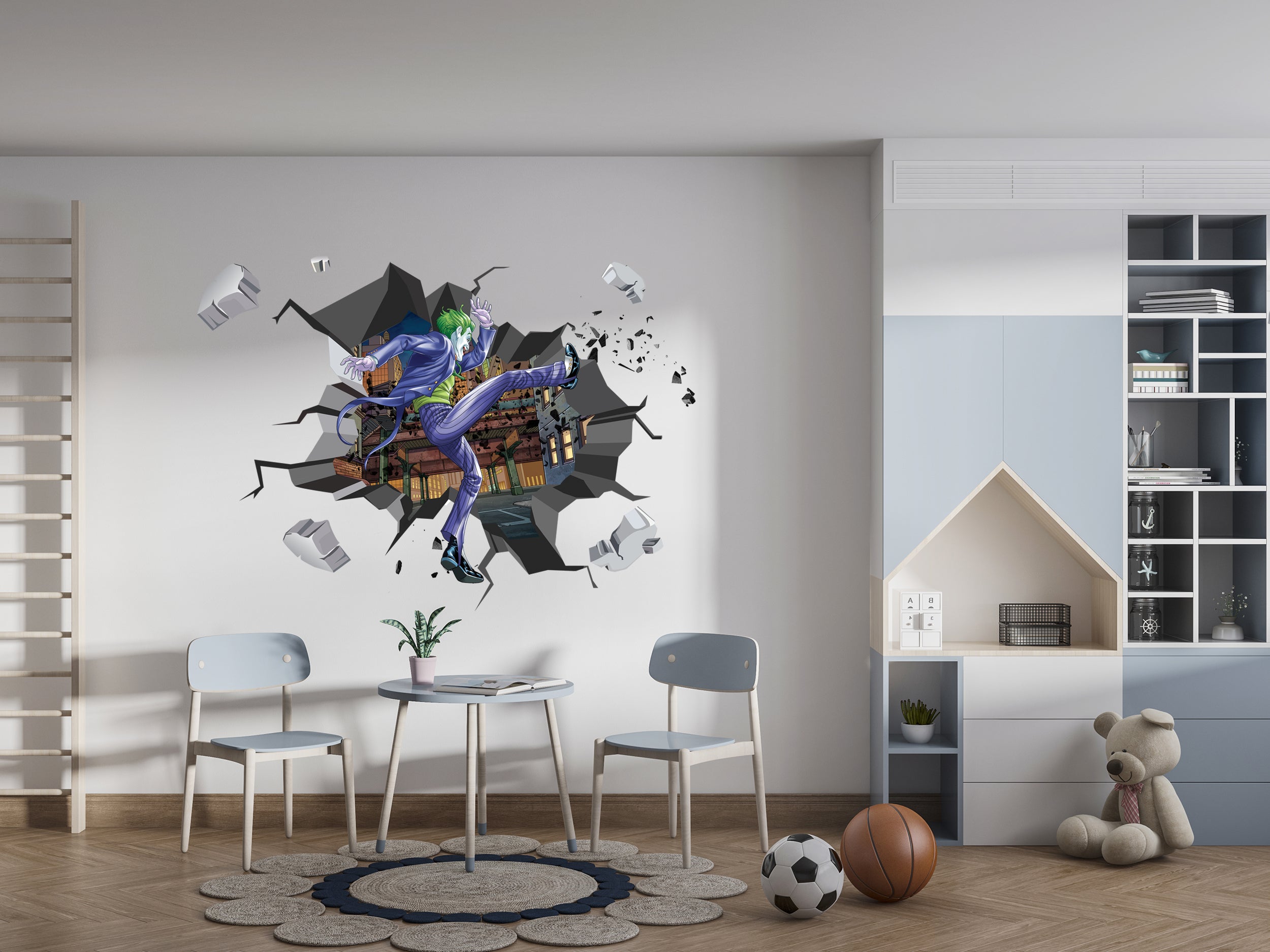 Joker, Batman, Dc Comics Cracked Hole Wall Sticker Decal Home Decor Art Mural