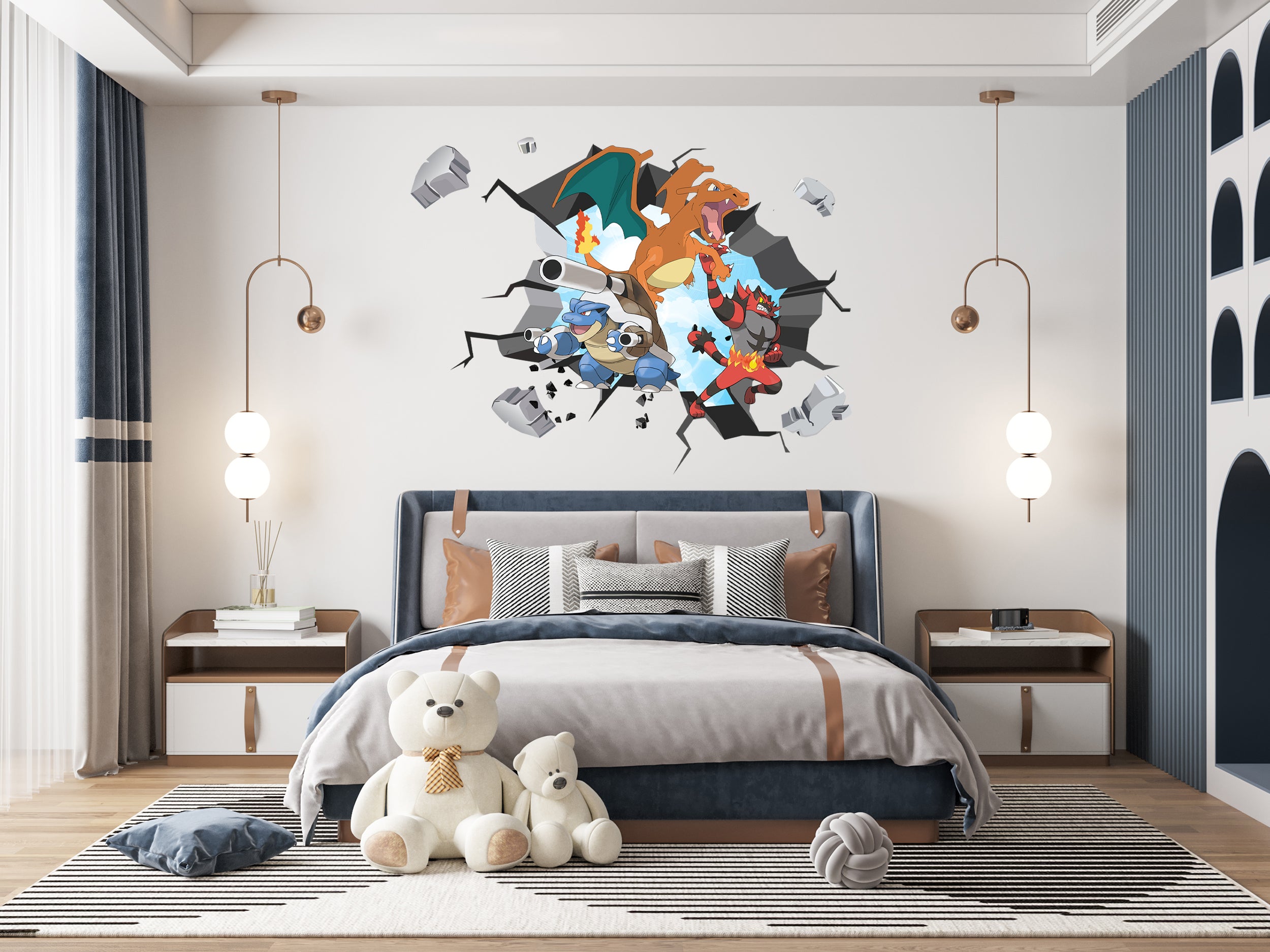 Pokemon 3D WALL EXPLOSION Decal Wall Sticker Decor Art