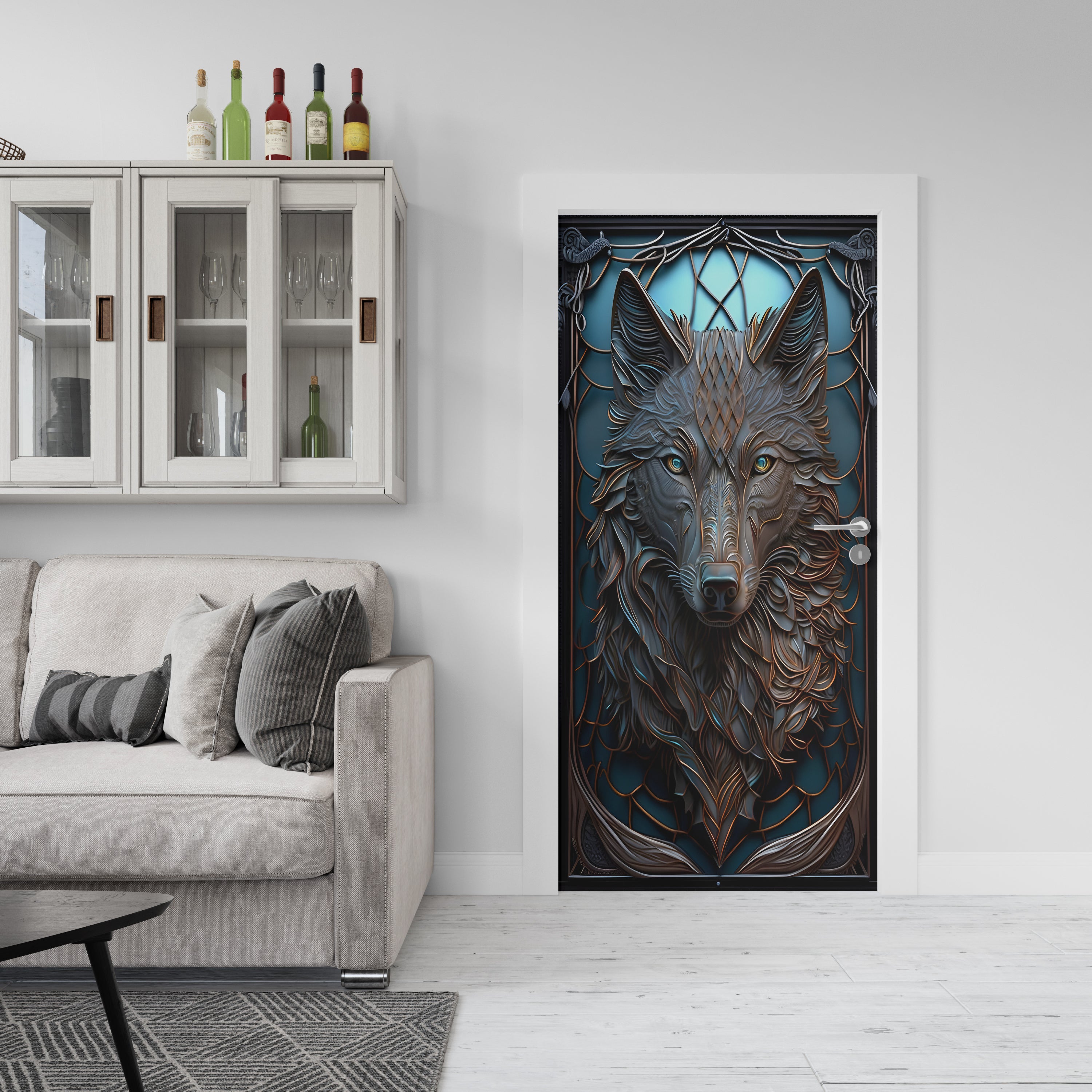 Wolf DOOR Wallpaper Mural Decal Removable Sticker Home Decor OR46