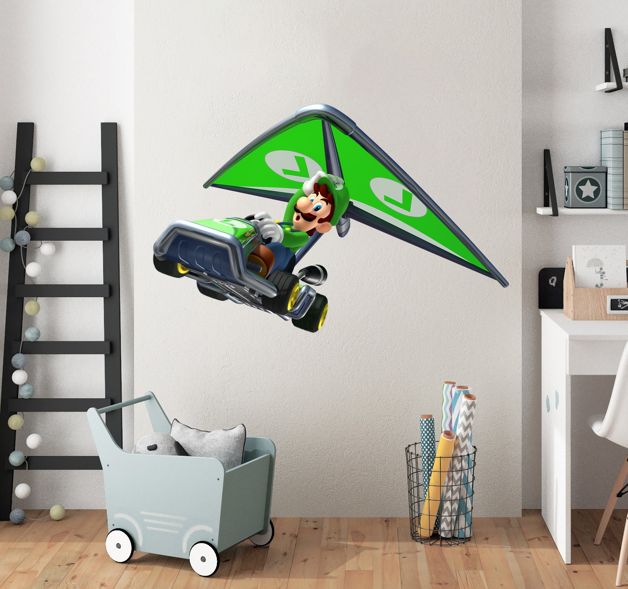 Luigi Super Mario Bros Kart Wall Decal Removable Sticker Kids Home Decor Art SMR15