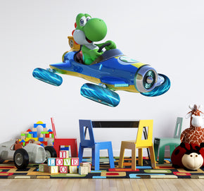 Yoshi Super Mario Bros Race Car Wall Decal Removable Sticker Kids Home Decor Art SMR22