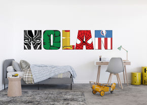 Marvel Avengers Superheroes Personalized Custom Name Wall Sticker Decal Vinyl Mural