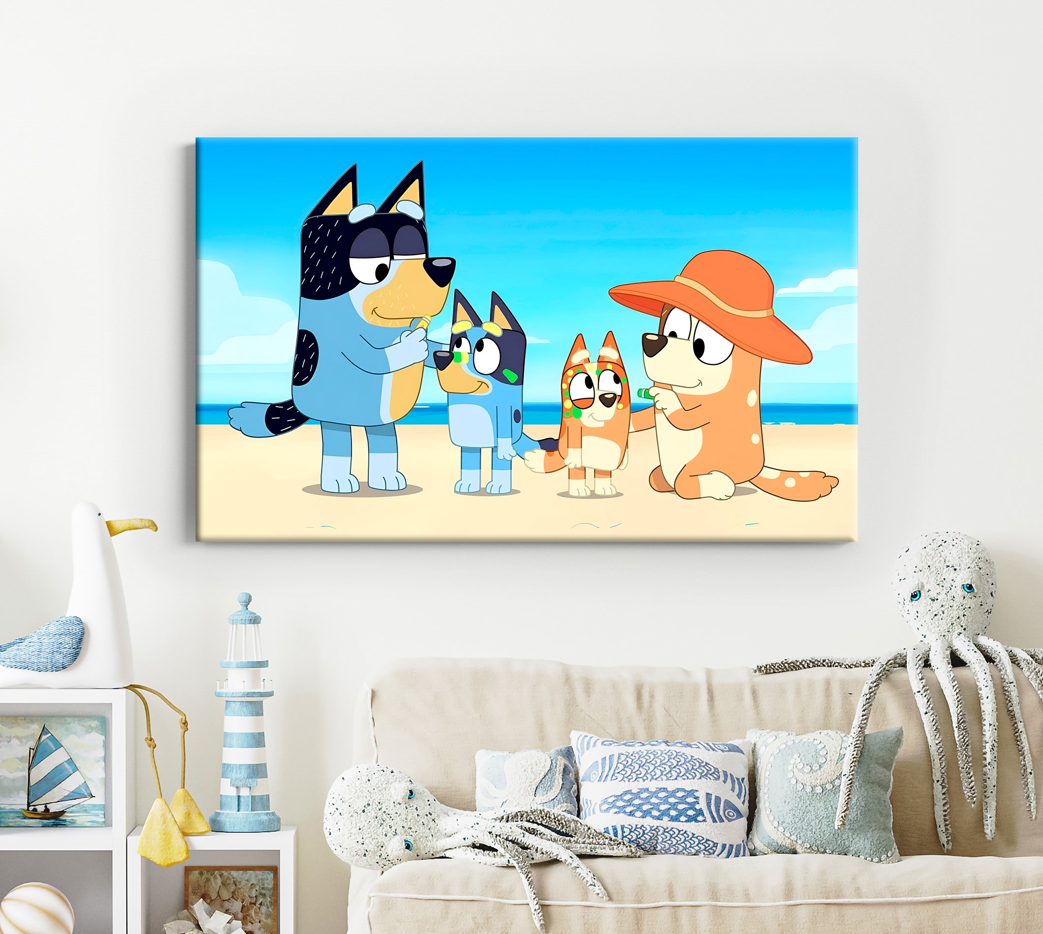 Bluey Canvas Print Wall Art Wall Decor Giclee