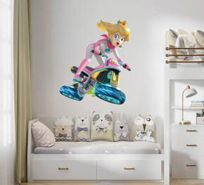 Peach Super Mario Bros Kart Wall Decal Removable Sticker Kids Home Decor Art SMR19
