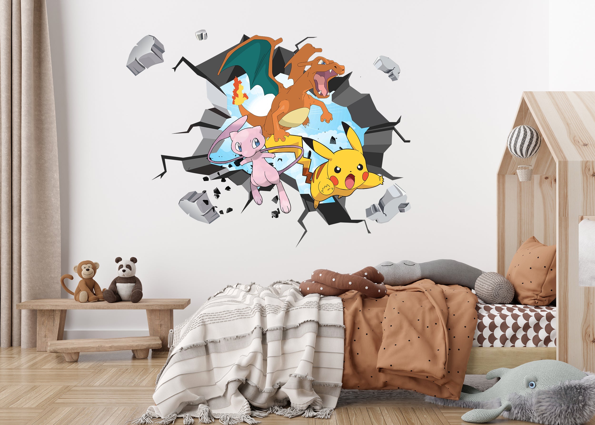 Pokemon 3D WALL EXPLOSION Decal Wall Sticker Decor Art