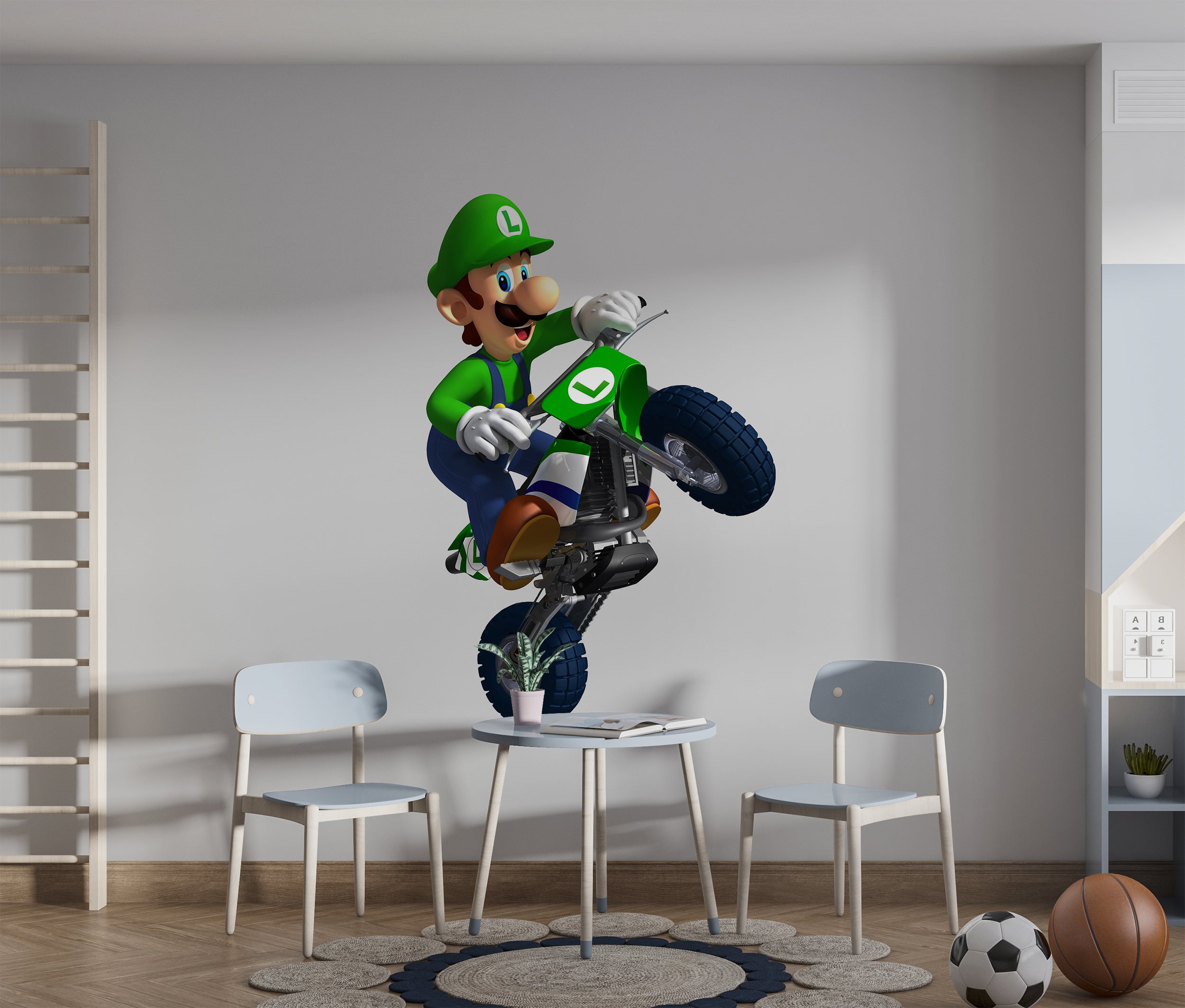 Luigi Super Mario Bros Kart Wall Decal Removable Sticker Kids Home Decor Art SMR09