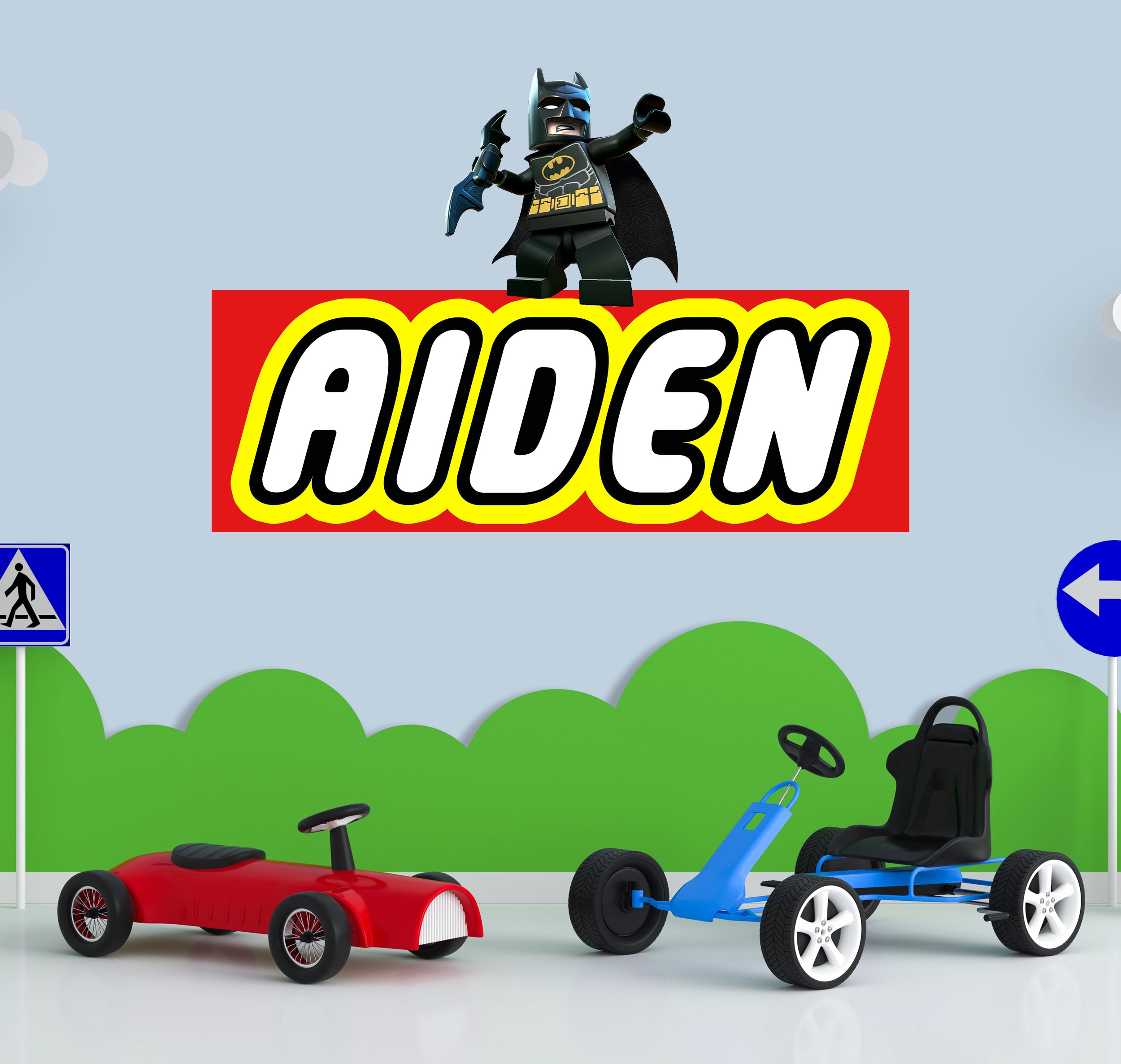 Lego Style Personalized Name Wall Sticker Decal Custom Decor Art LG13