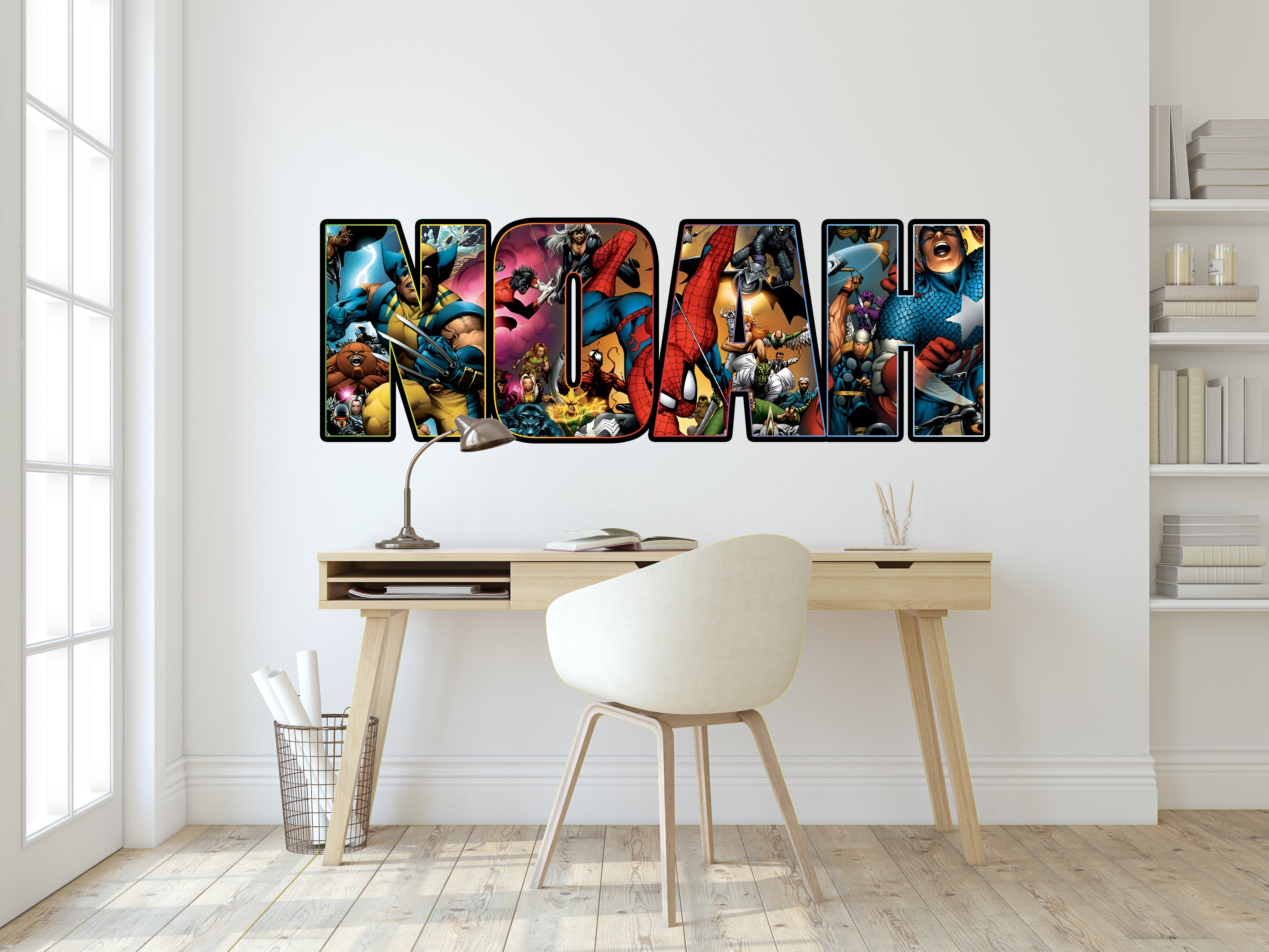 Superheroes Avengers Personalized Custom Name Wall Sticker Decal Vinyl Mural
