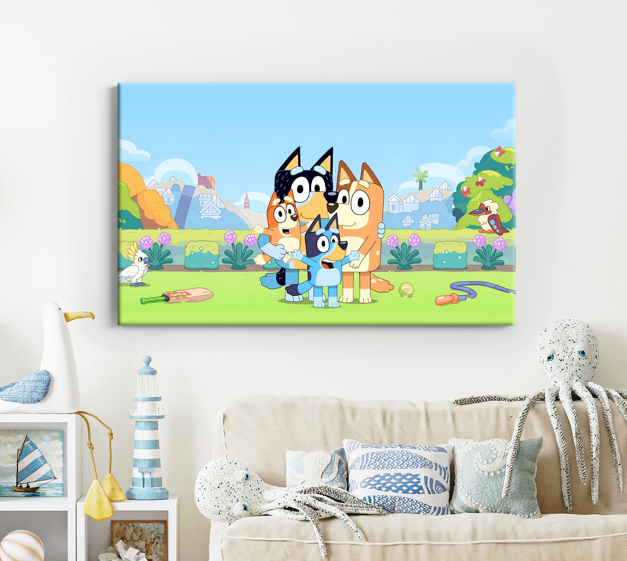 Bluey Canvas Print Wall Art Wall Decor Giclee