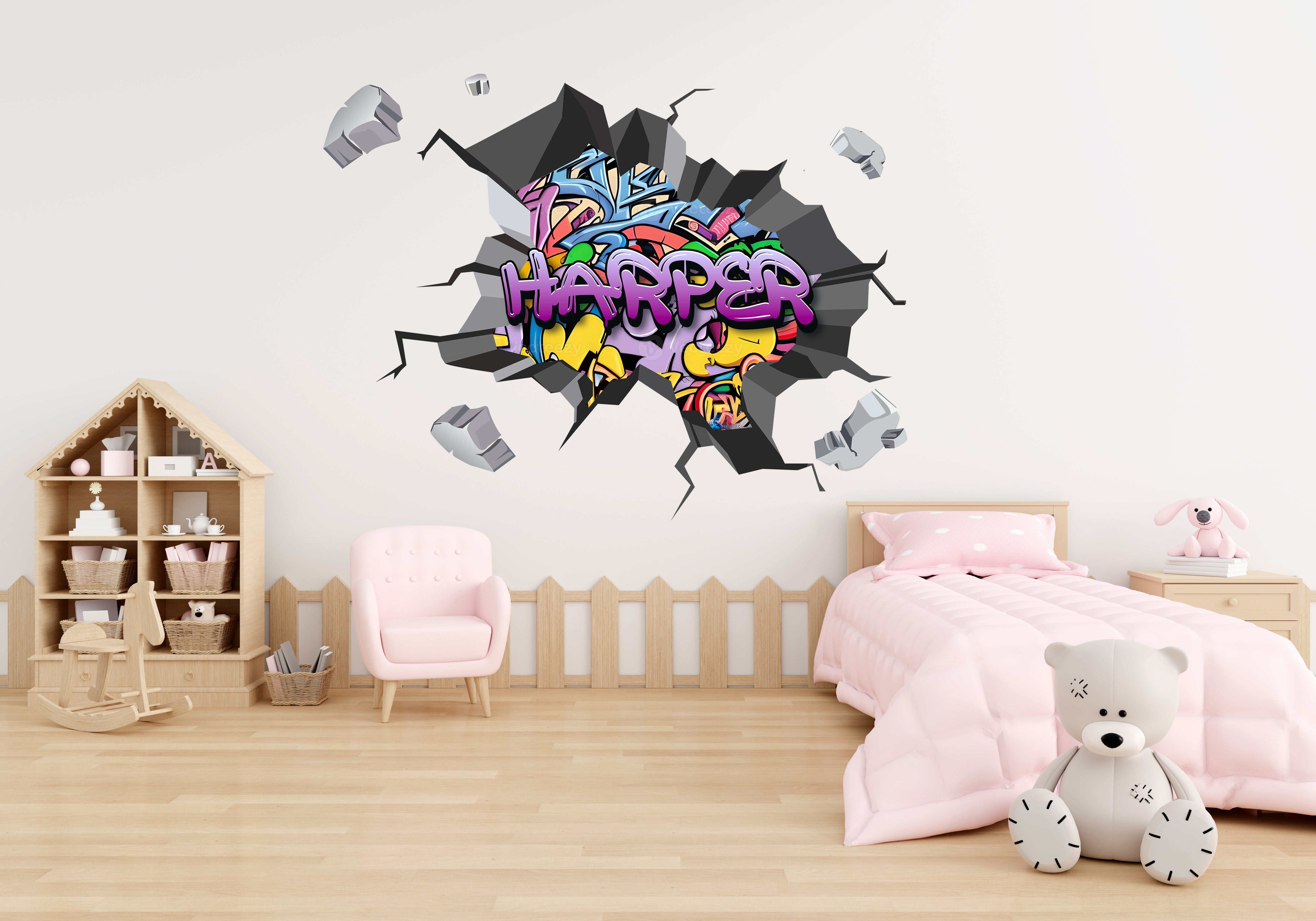 Graffiti Custom Personalized Name Wall Sticker Decal Home Decor Art Mural