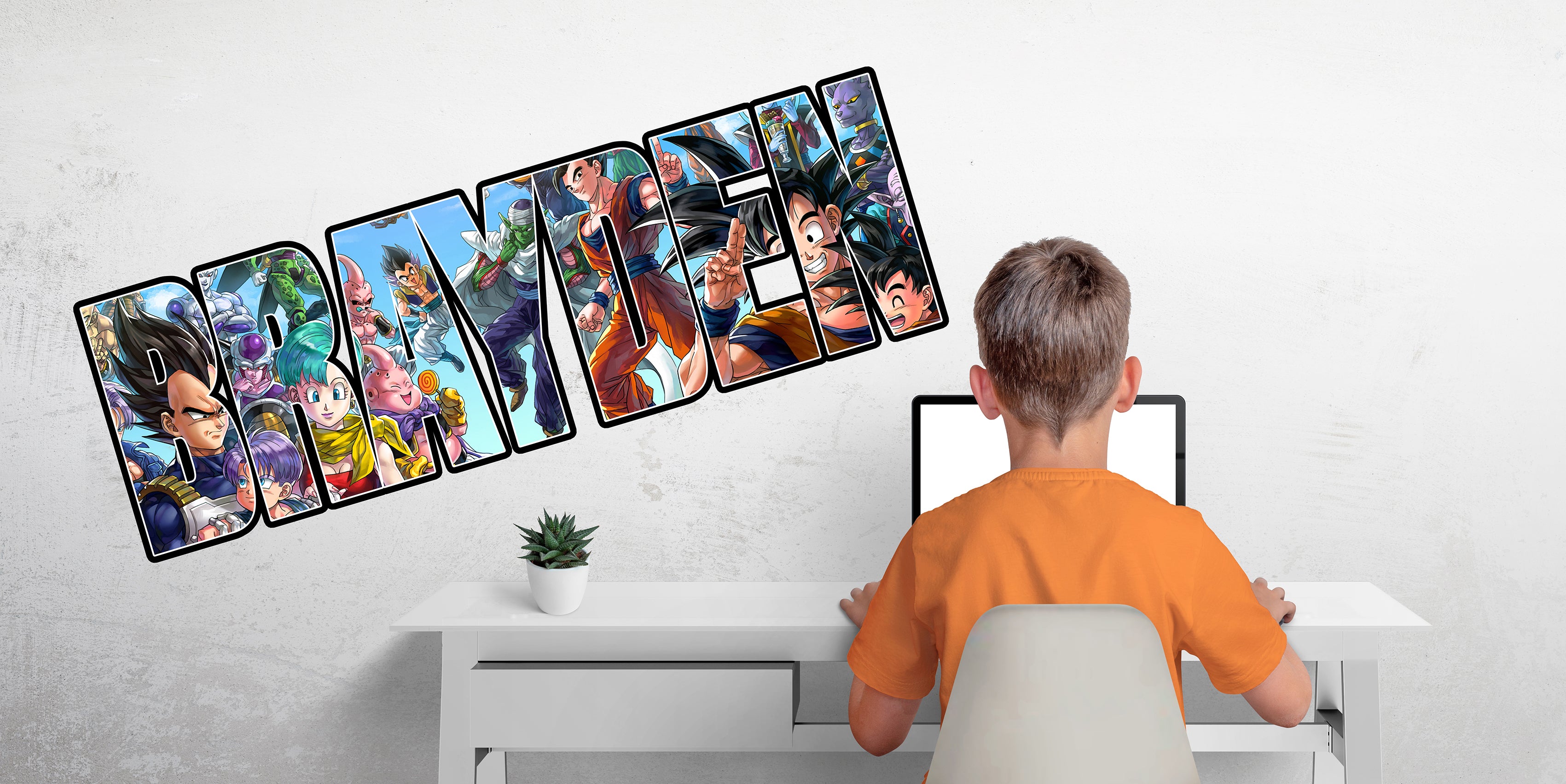 Dragon Ball Z Characters Personalized Custom Name Wall Sticker Decal