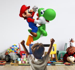 Mario On Yoshi Super Mario Bros Wall Decal Removable Sticker Kids Home Decor Art SMR32
