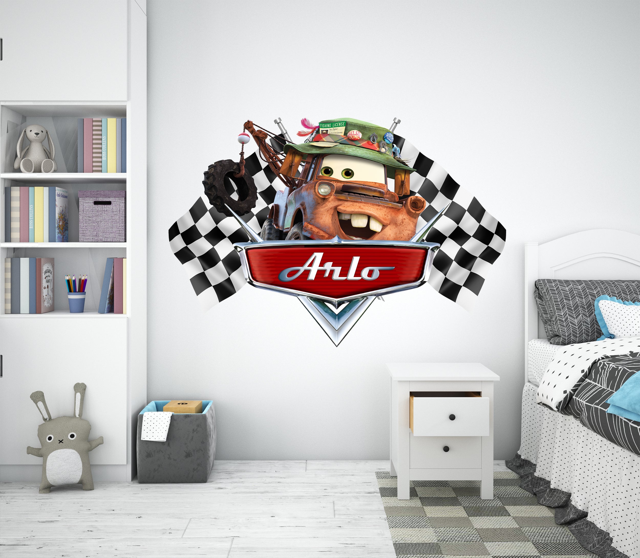 Disney Cars Tow Mater Personalized Name Wall Sticker Removable Decal Custom CMO14