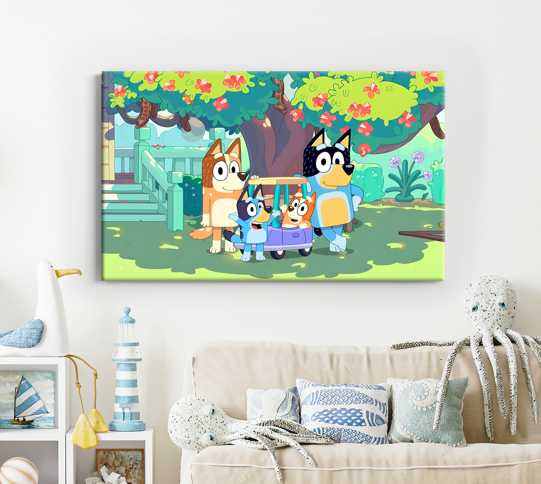 Bluey Canvas Print Wall Art Wall Decor Giclee