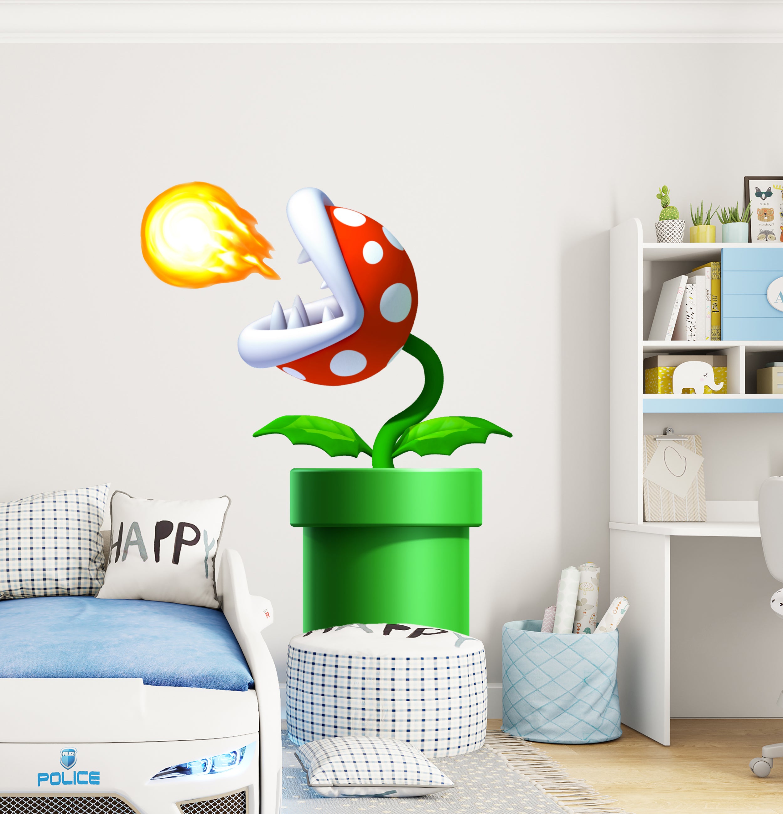Venus Fire Trap Piranha Plant Super Mario Bros Wall Decal Removable Sticker Kids Home Decor Art SMR27