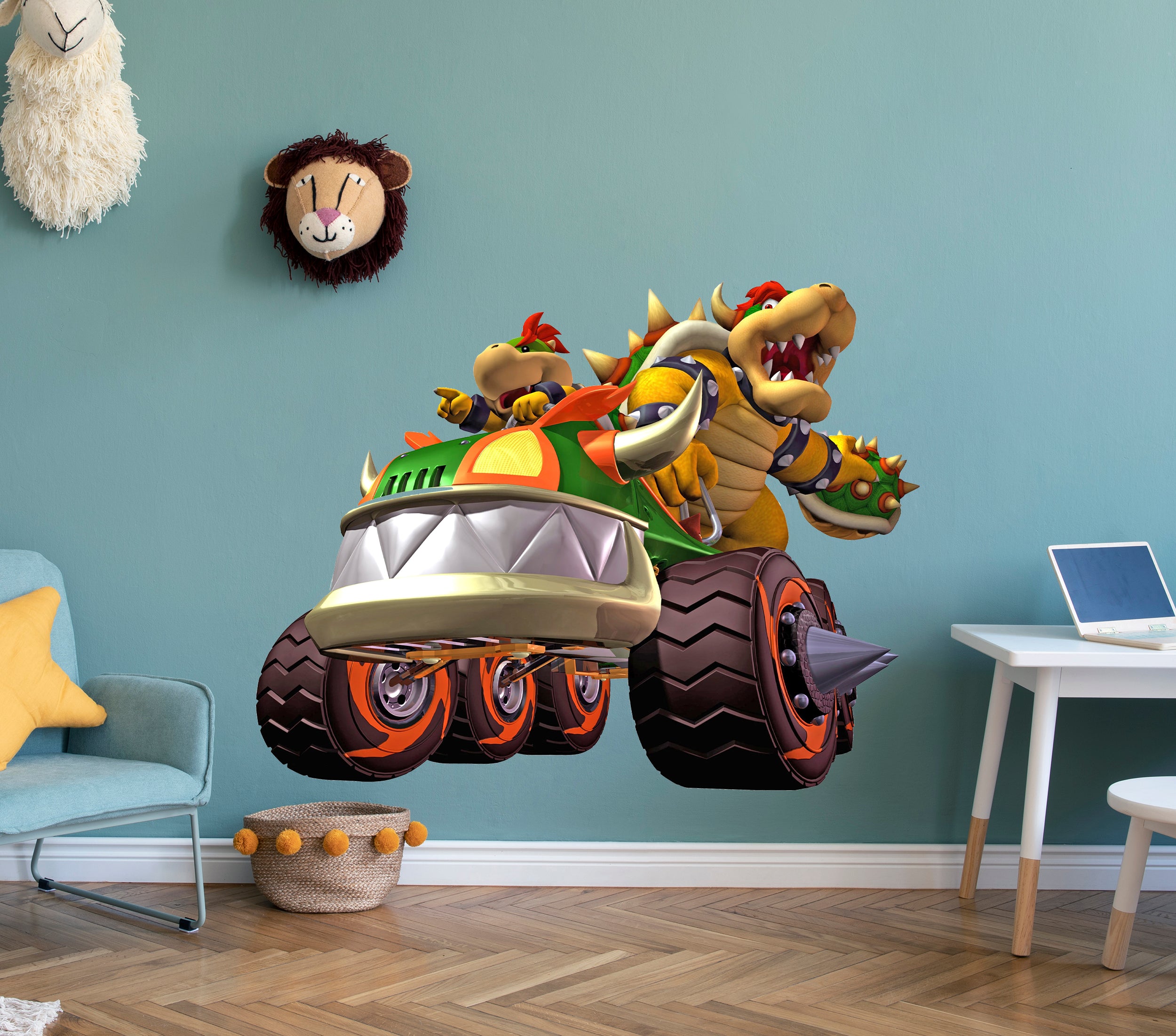 Bowser Super Mario Bros Kart Wall Decal Removable Sticker Kids Home Decor Art SMR05