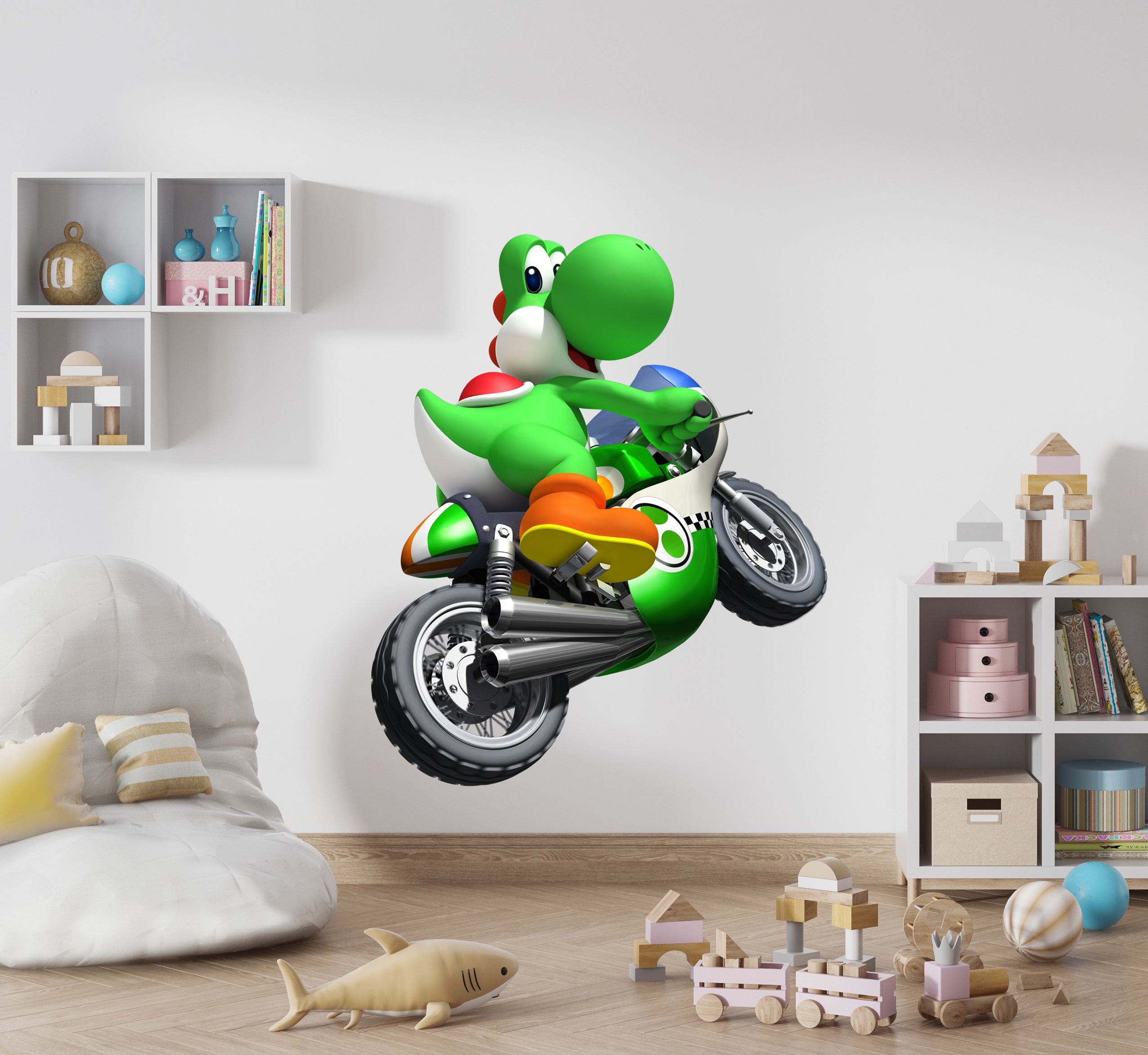 Yoshi Super Mario Bros Kart Wall Decal Removable Sticker Kids Home Decor Art SMR13