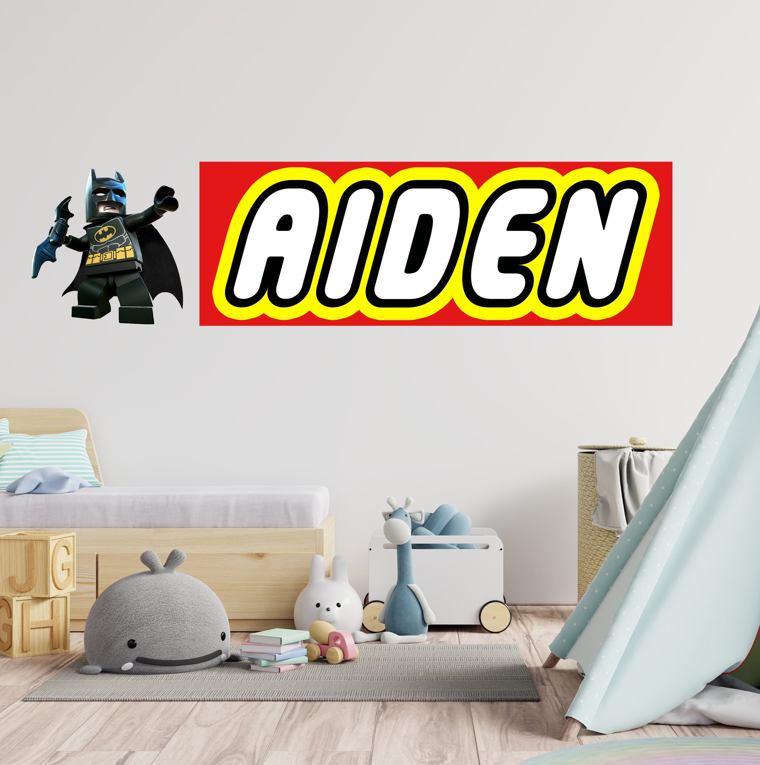 Lego Style Personalized Name Wall Sticker Decal Custom Decor Art LG13