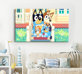 Bluey Canvas Print Wall Art Wall Decor Giclee