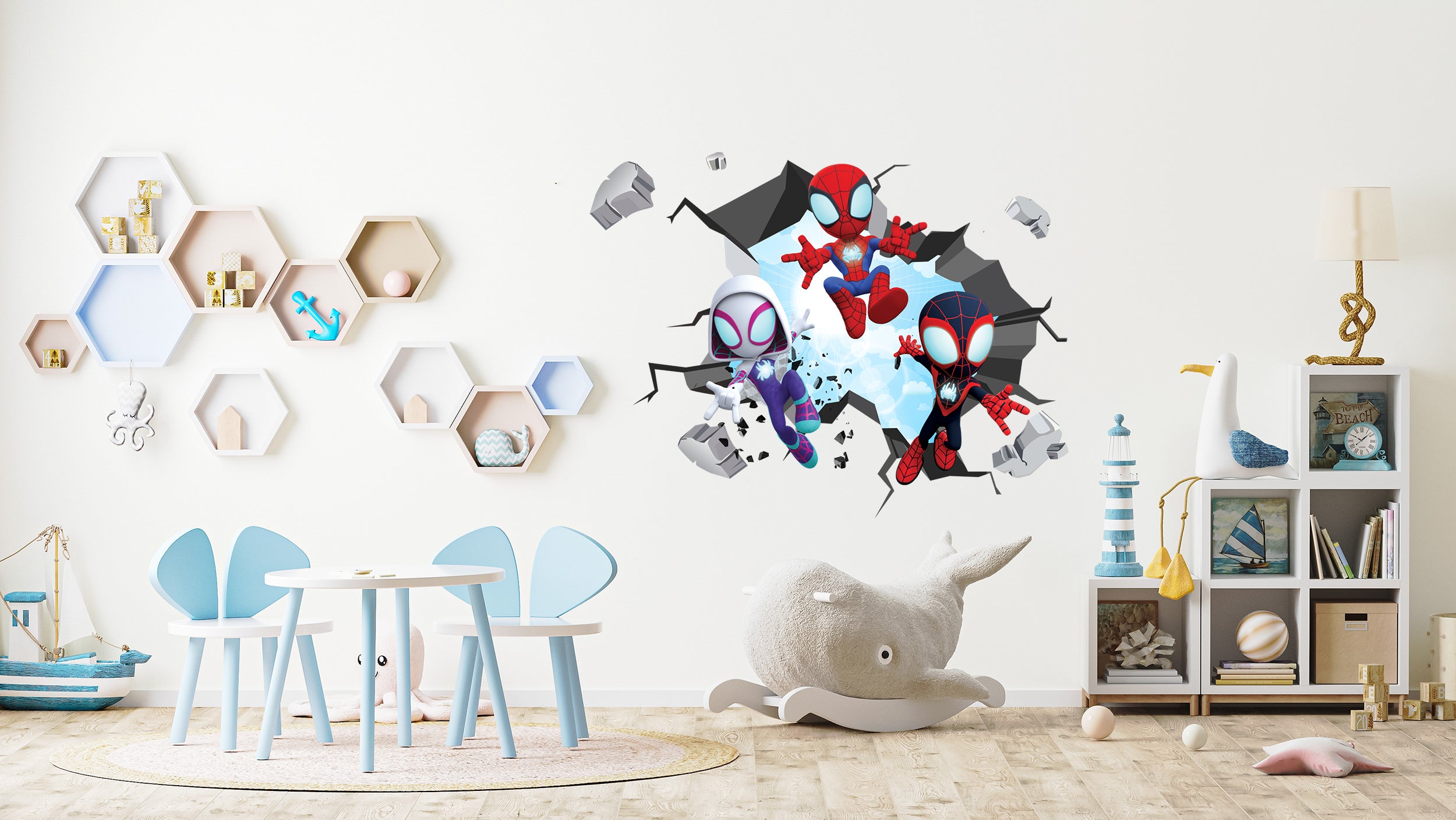Spidey And His Amazing Friend 3D WALL EXPLOSION Decal Wall Sticker Decor Art