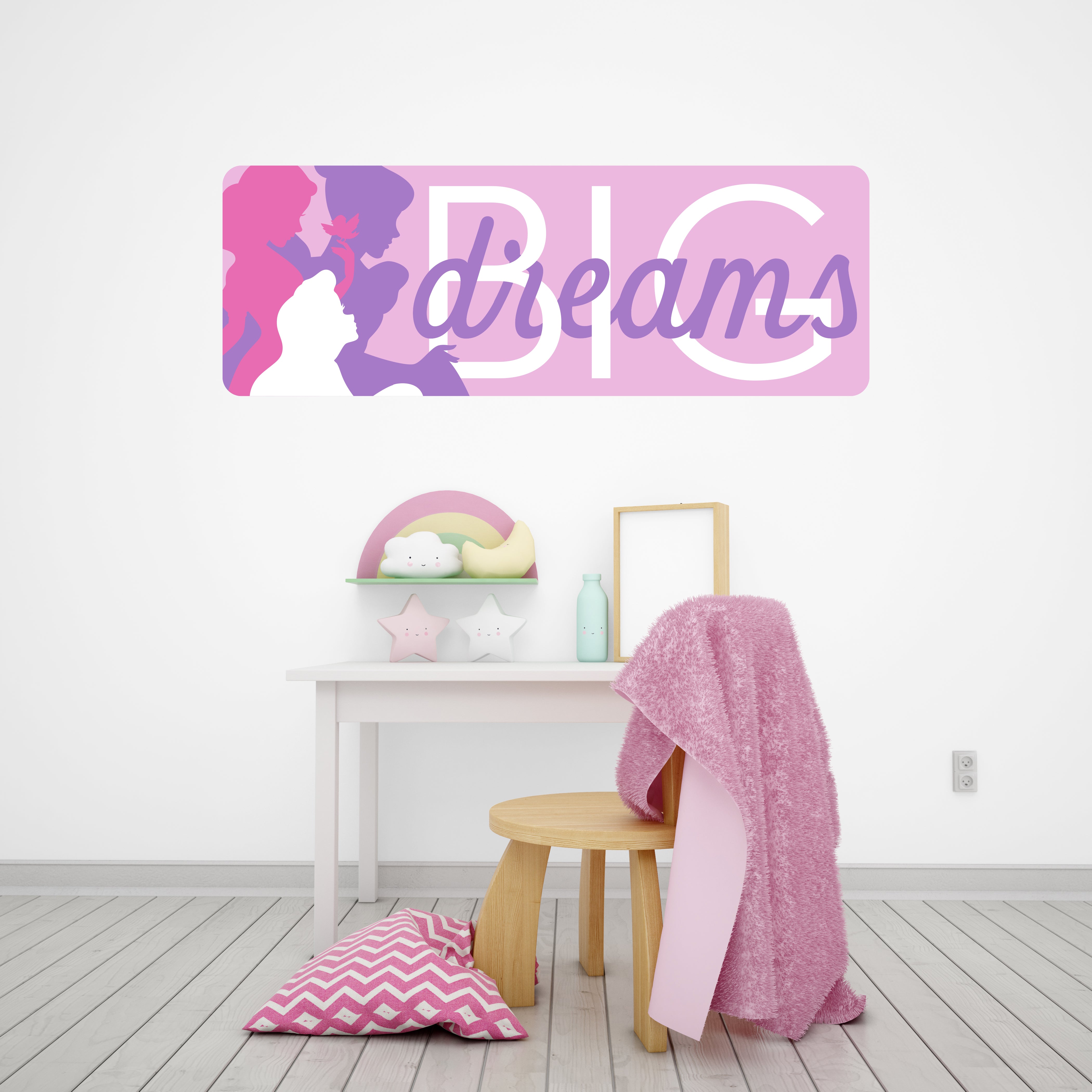 BIG DREAMS Disney Princess Decals Wall Sticker Decor Art Mural Kids Children Room Mural E51