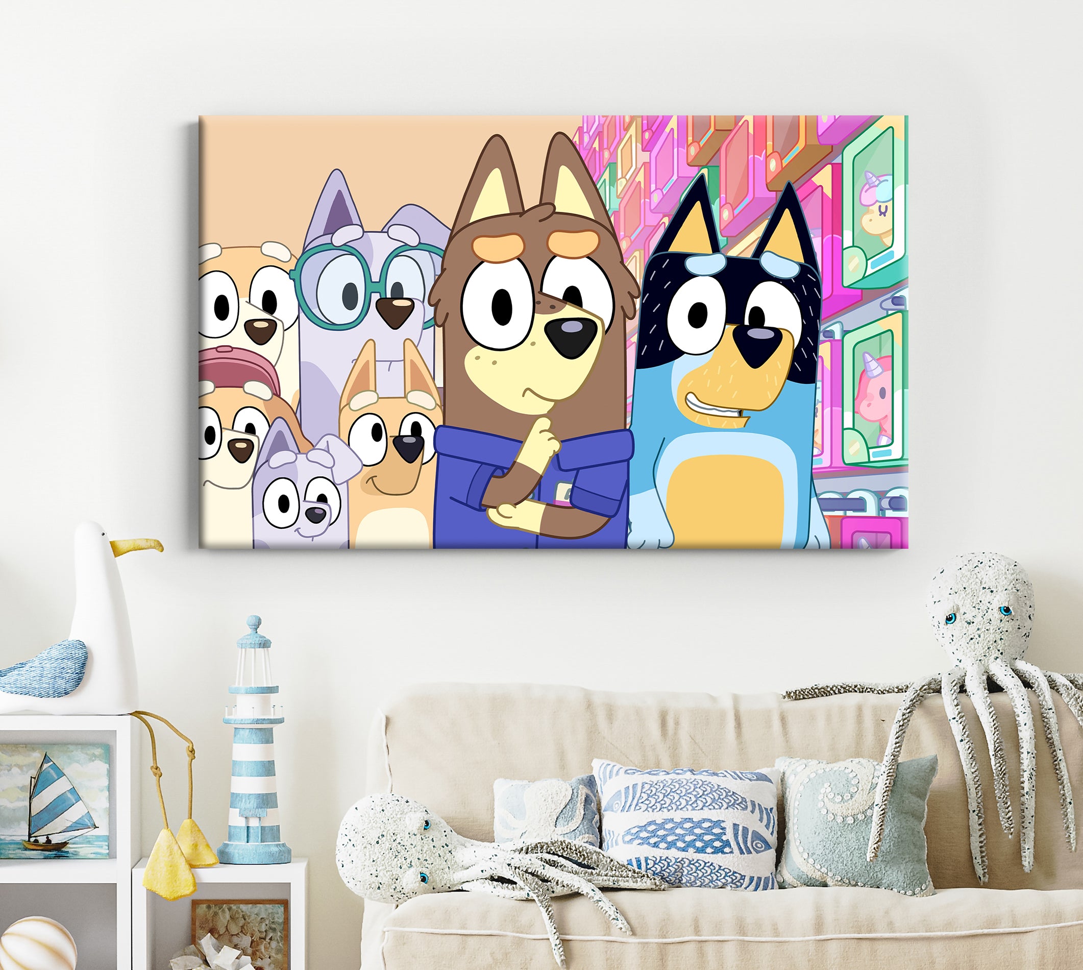 Bluey Canvas Print Wall Art Wall Decor Giclee