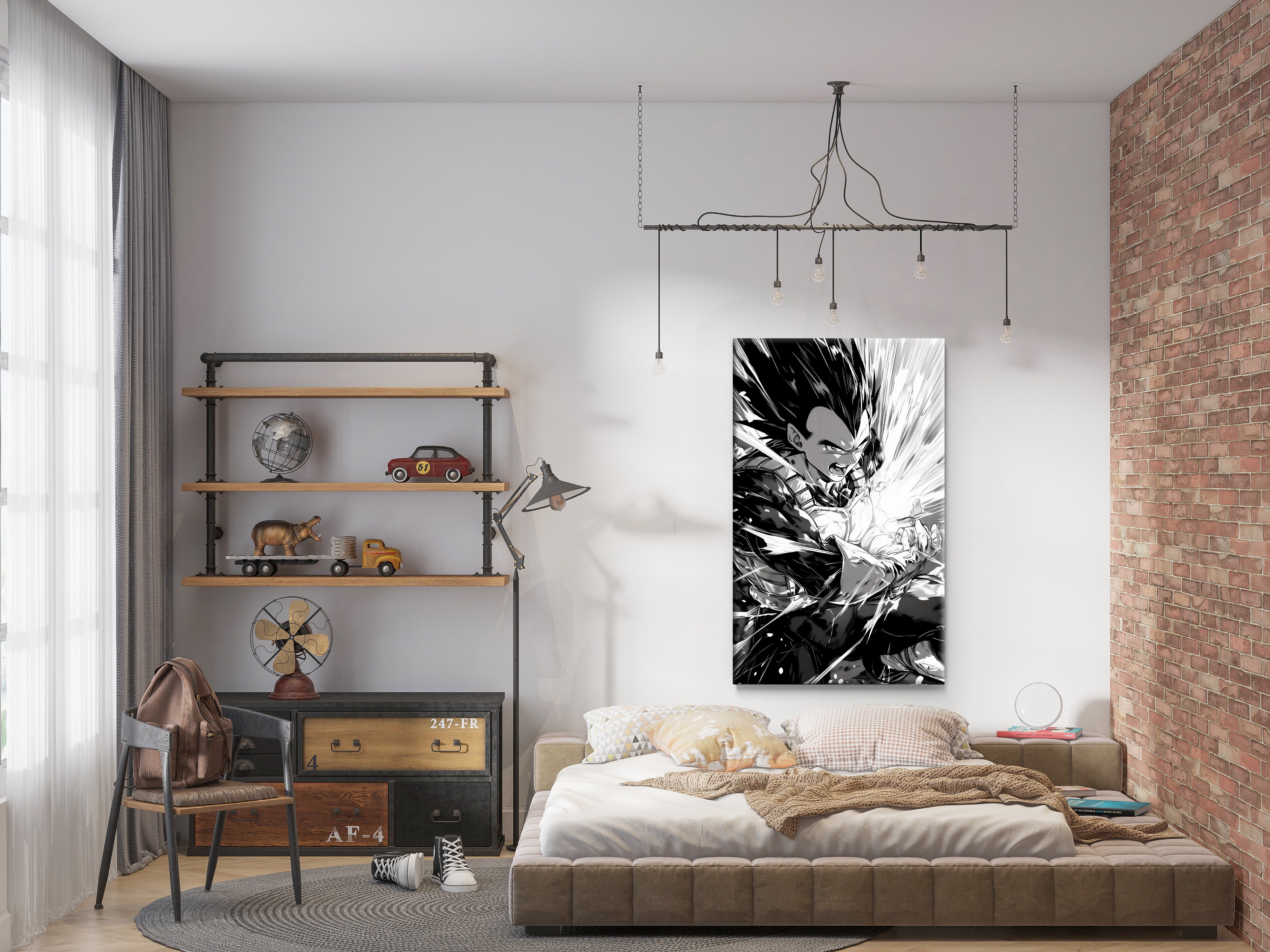 Vegeta B&W Dragon Ball Z Canvas Print Wall Art Wall Decor Giclee GMD33