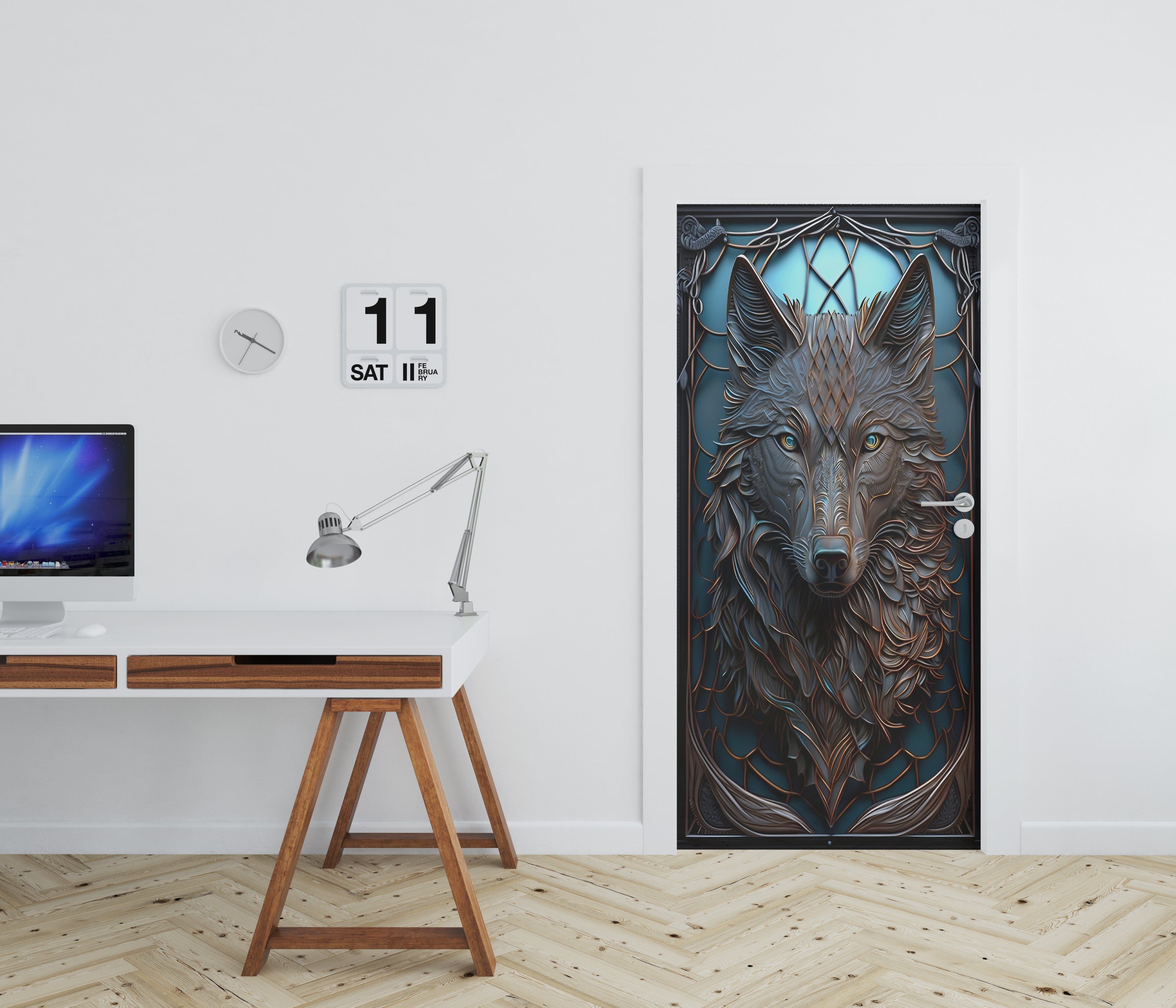 Wolf DOOR Wallpaper Mural Decal Removable Sticker Home Decor OR46
