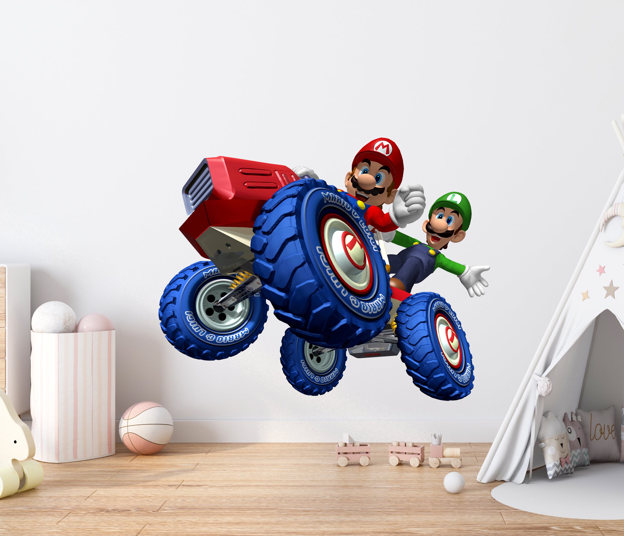 Mario & Luigi Kart Super Mario Bros Wall Decal Removable Sticker Kids Home Decor Art SMR04