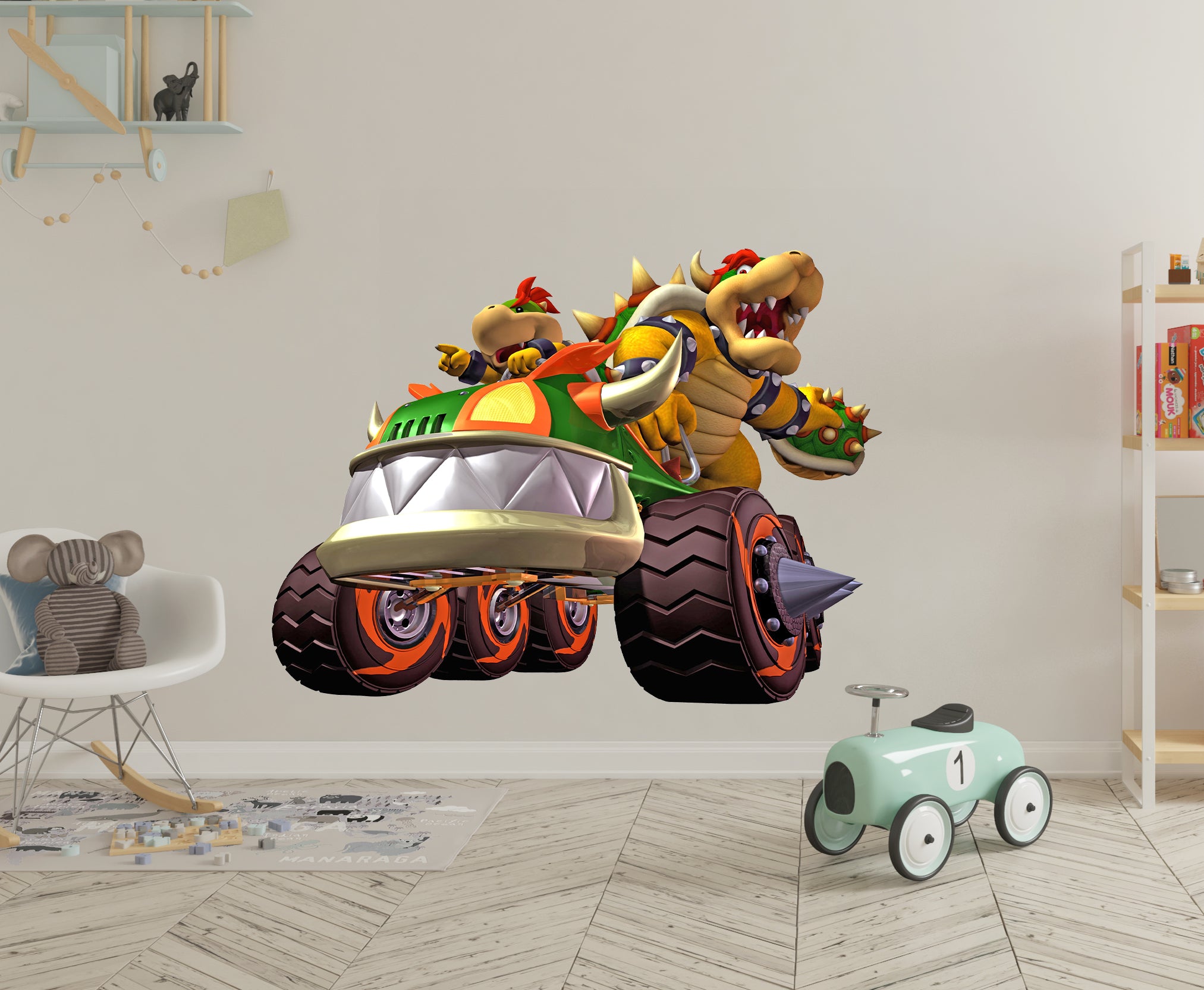 Bowser Super Mario Bros Kart Wall Decal Removable Sticker Kids Home Decor Art SMR05