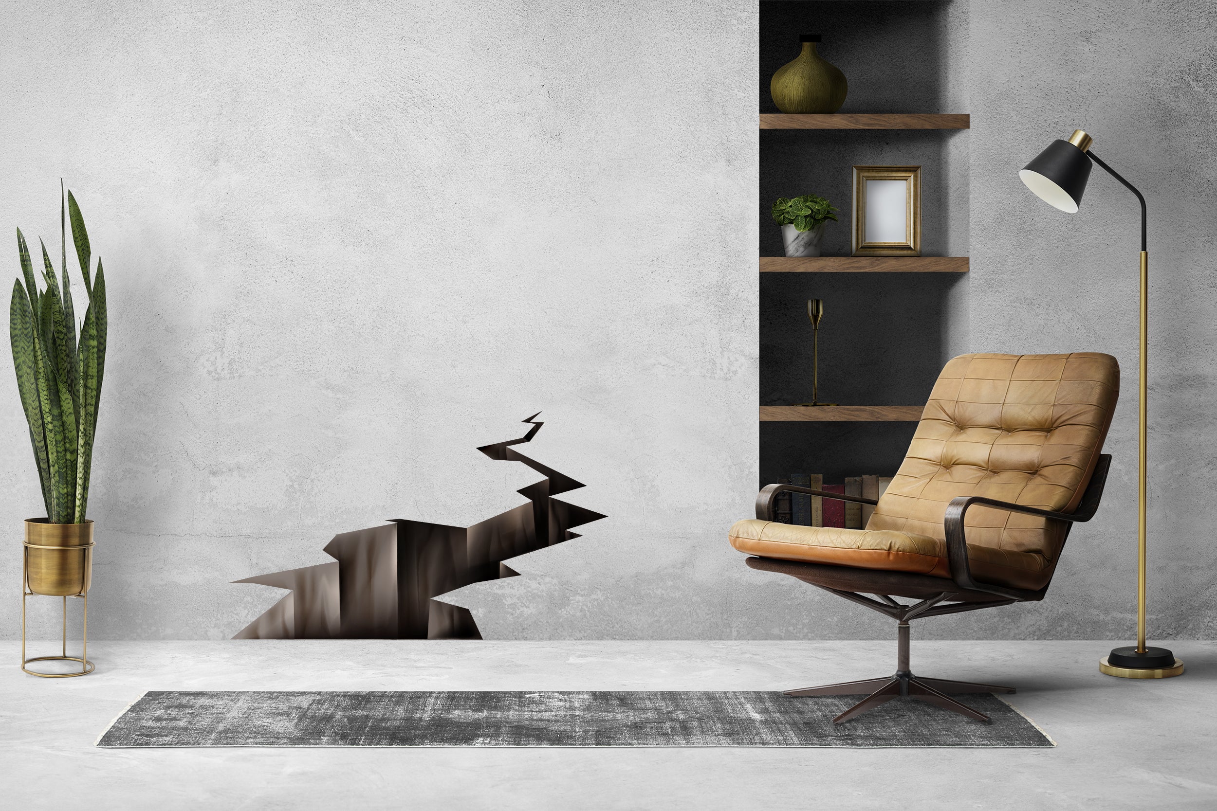 Wall Earthquake Crack 3D Wall Sticker Decal Home Decor Wall Art