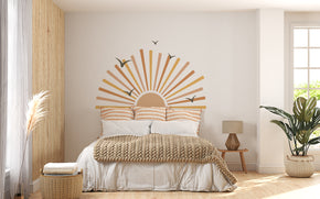 Boho Sun Wall Decal Half Sun Wall Sticker Rising Sun Kids Room Wall Art