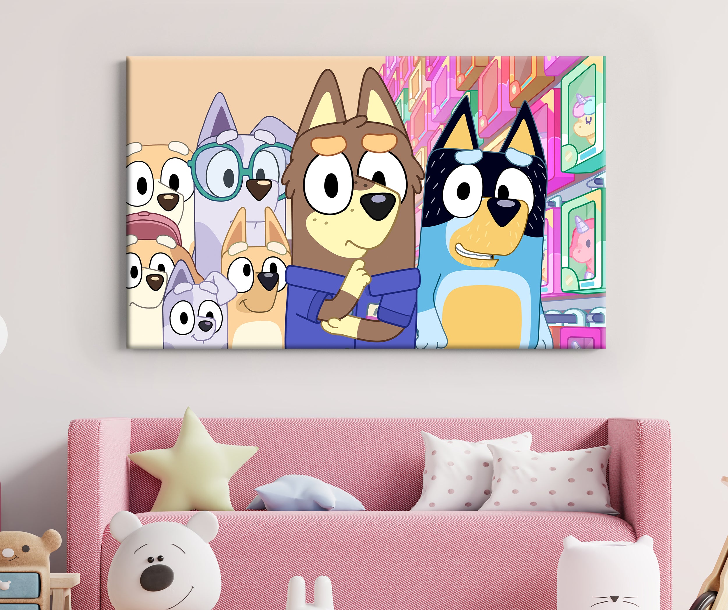 Bluey Canvas Print Wall Art Wall Decor Giclee