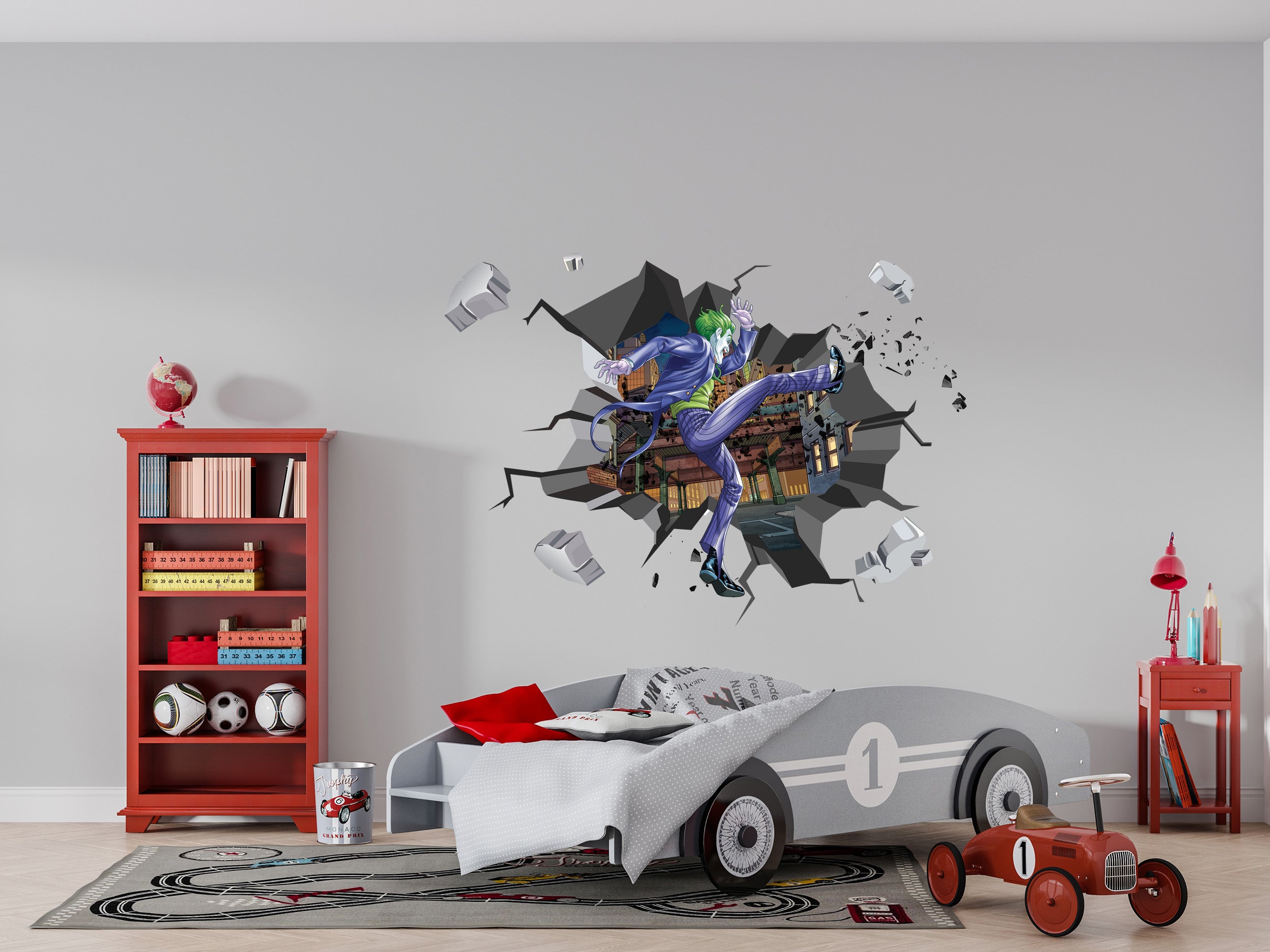 Joker, Batman, Dc Comics Cracked Hole Wall Sticker Decal Home Decor Art Mural