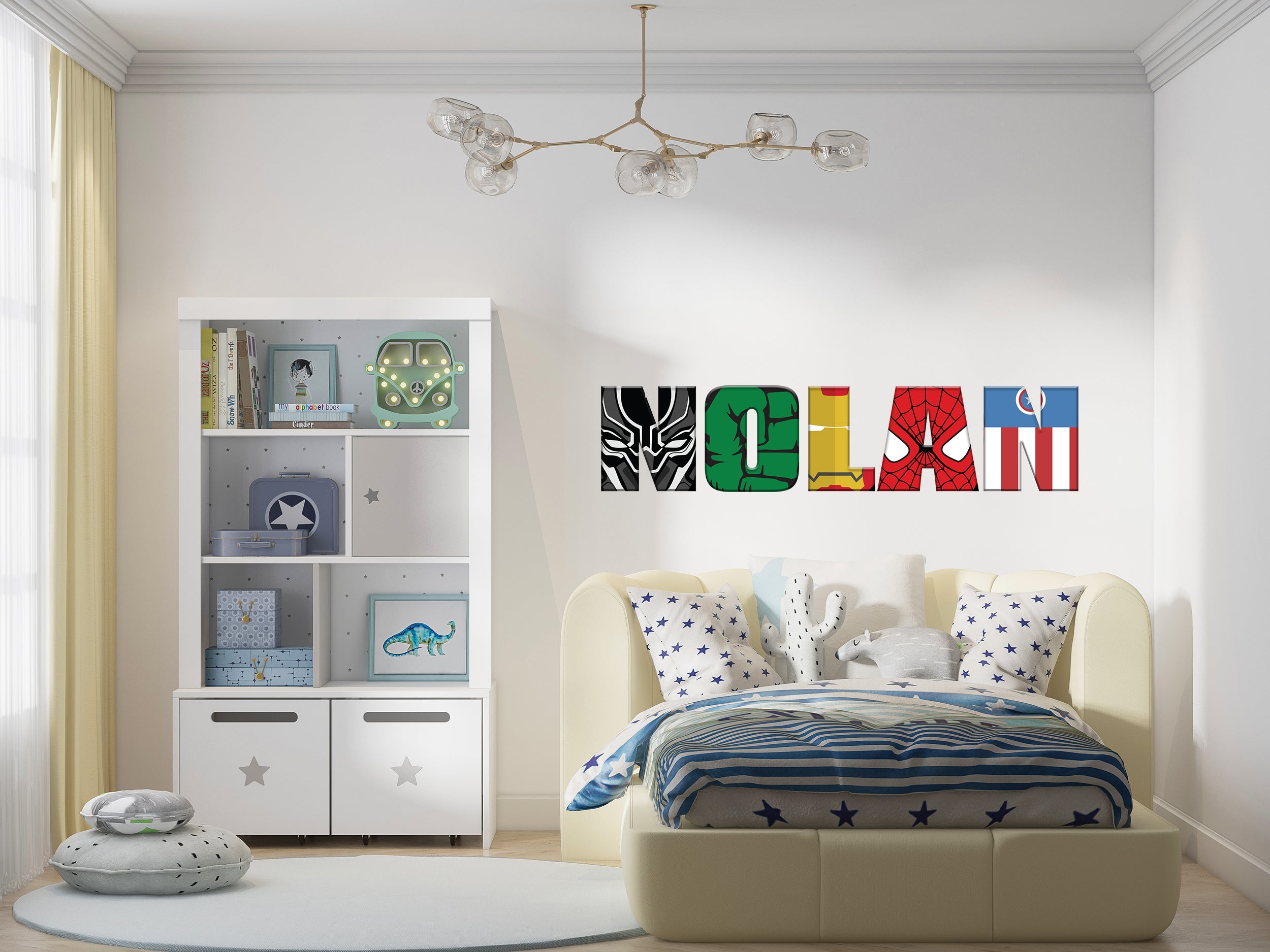 Marvel Avengers Superheroes Personalized Custom Name Wall Sticker Decal Vinyl Mural