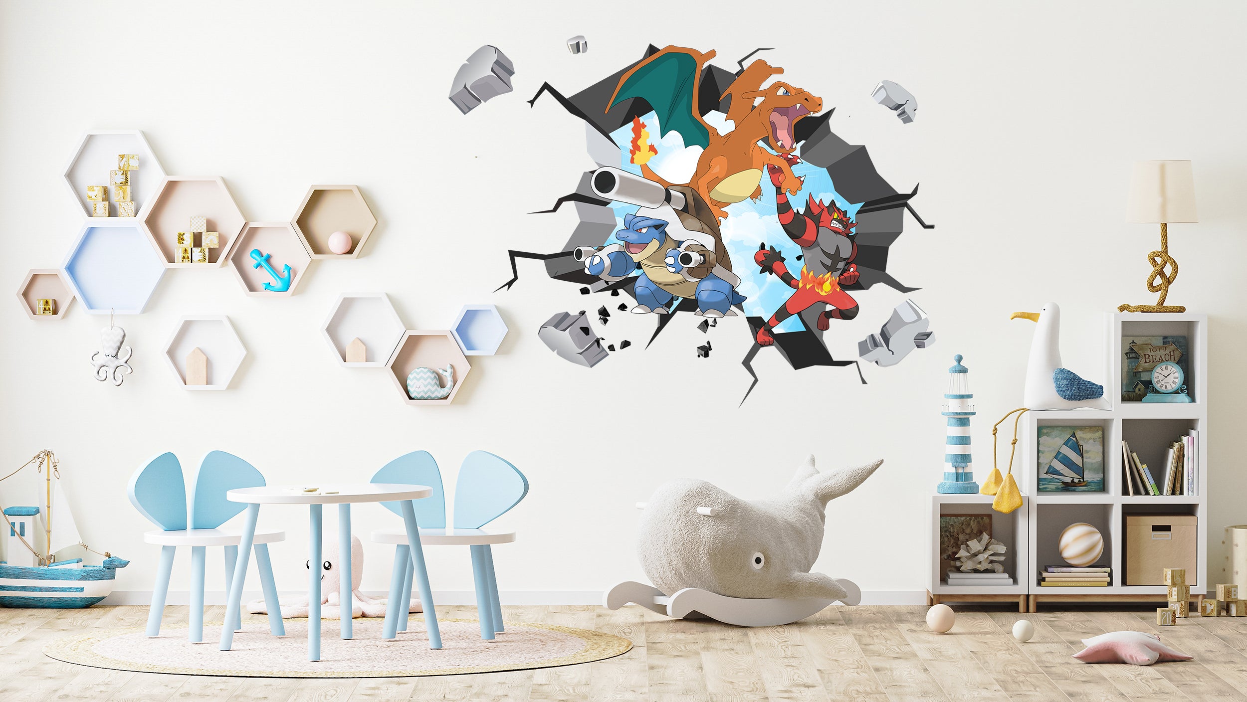 Pokemon 3D WALL EXPLOSION Decal Wall Sticker Decor Art