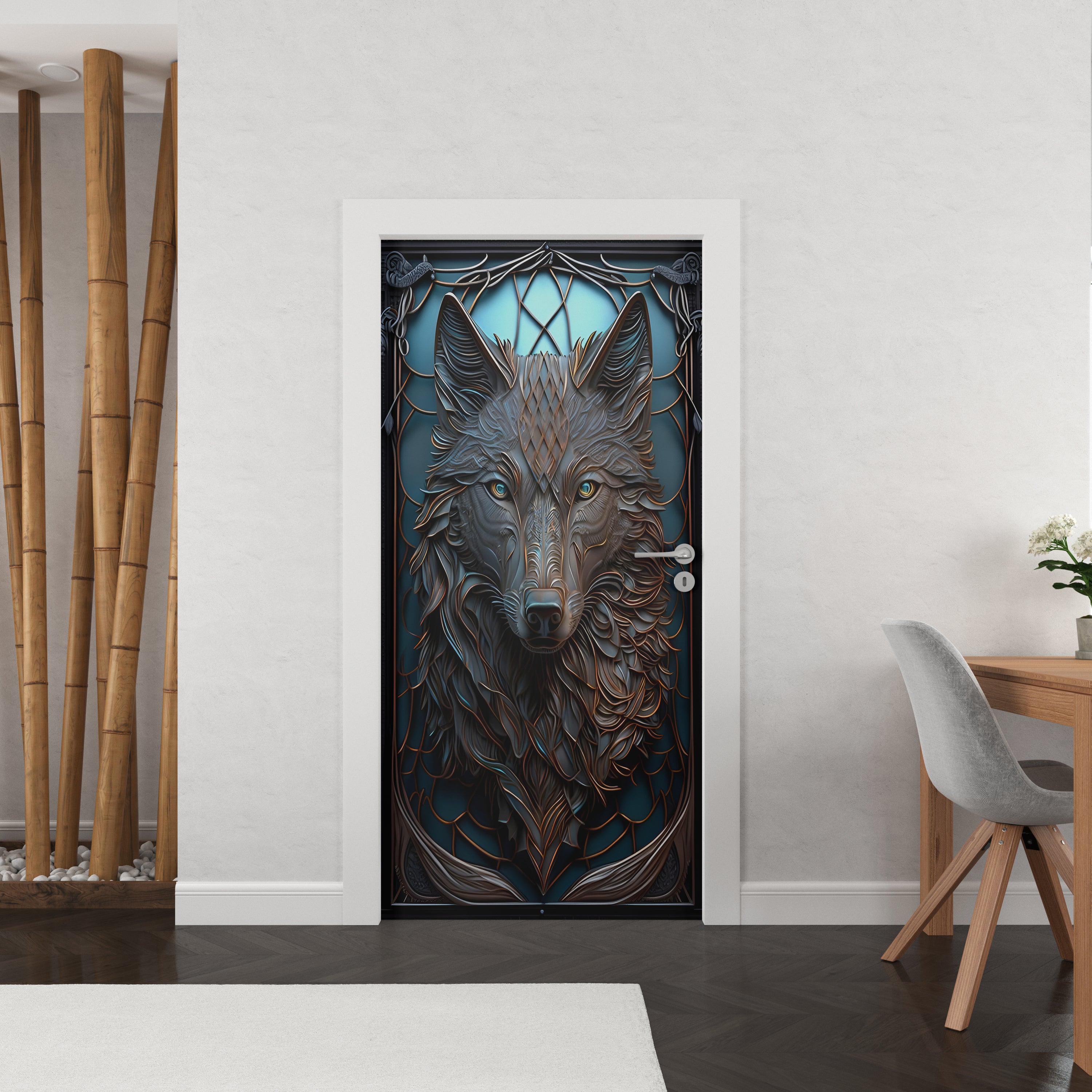 Wolf DOOR Wallpaper Mural Decal Removable Sticker Home Decor OR46