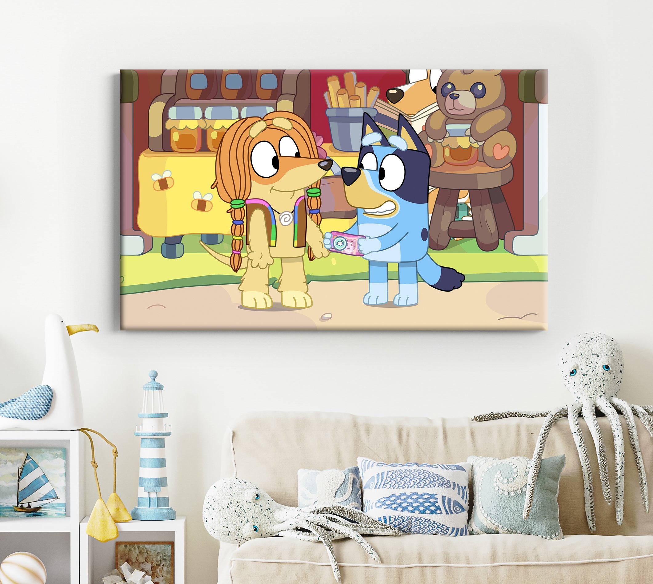 Bluey Canvas Print Wall Art Wall Decor Giclee