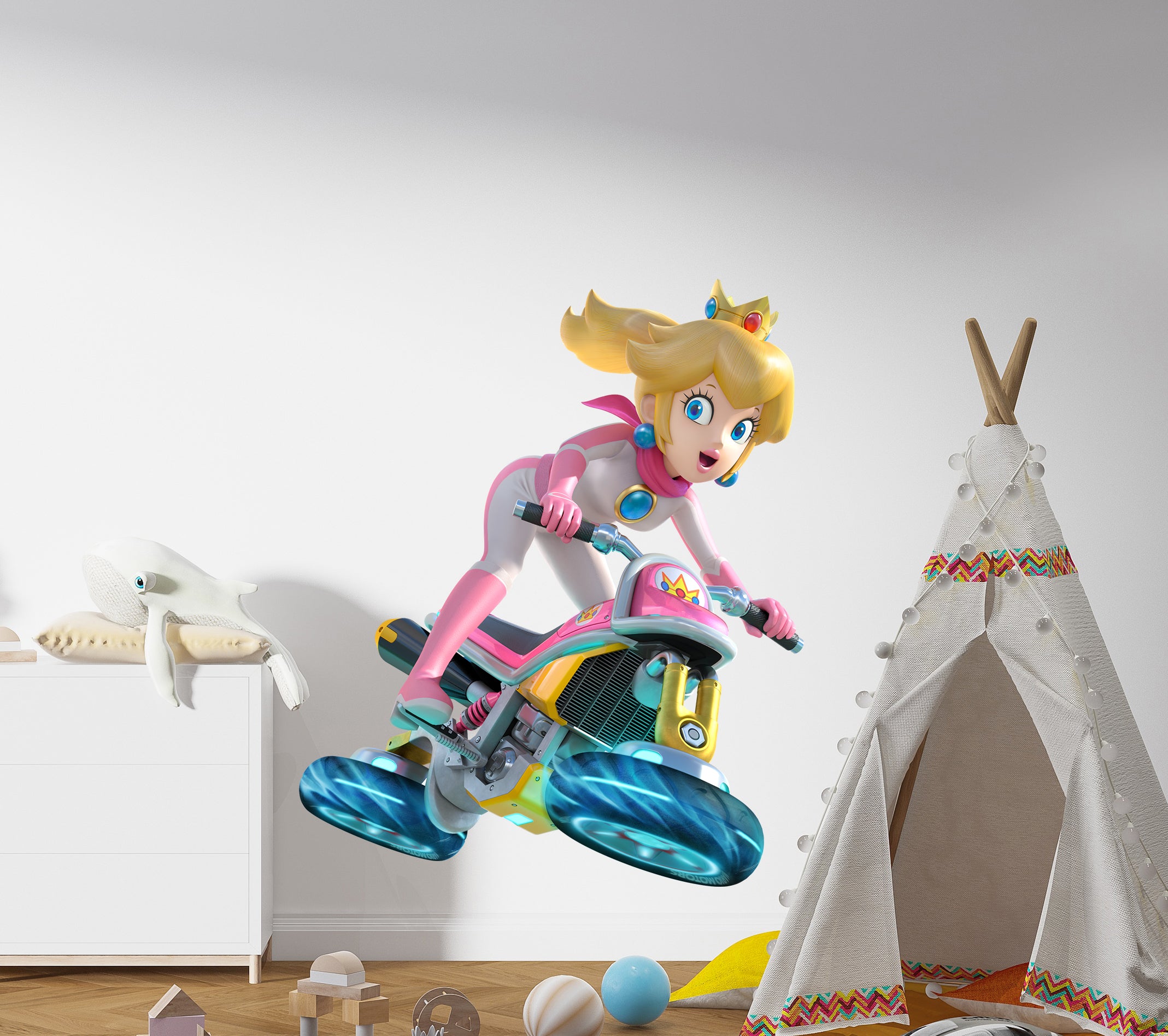 Peach Super Mario Bros Kart Wall Decal Removable Sticker Kids Home Decor Art SMR19