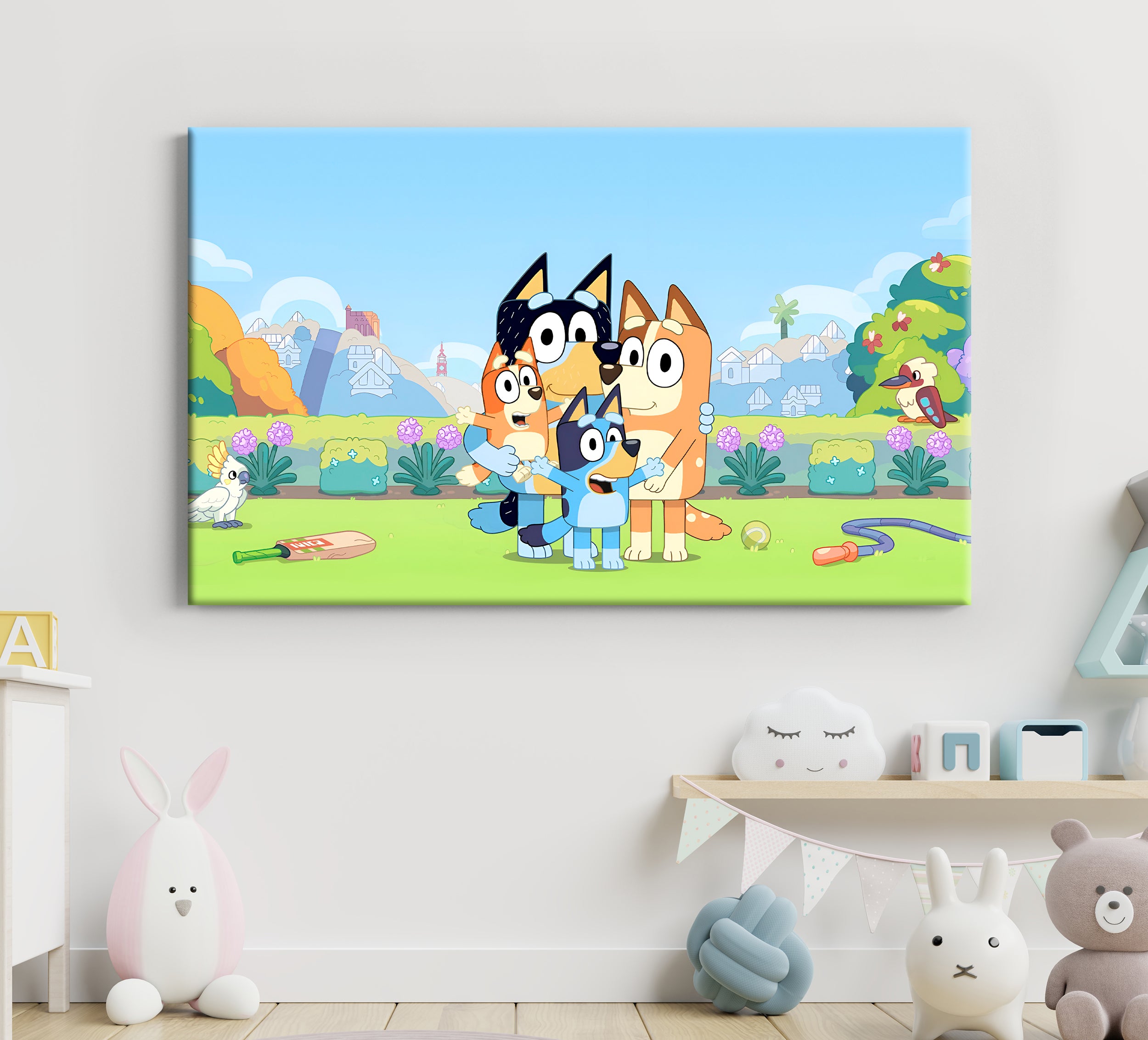 Bluey Canvas Print Wall Art Wall Decor Giclee