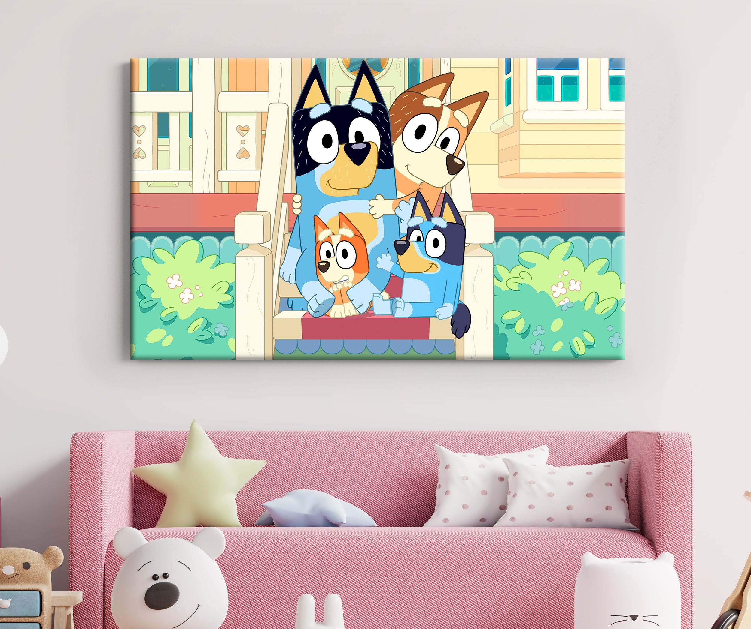 Bluey Canvas Print Wall Art Wall Decor Giclee