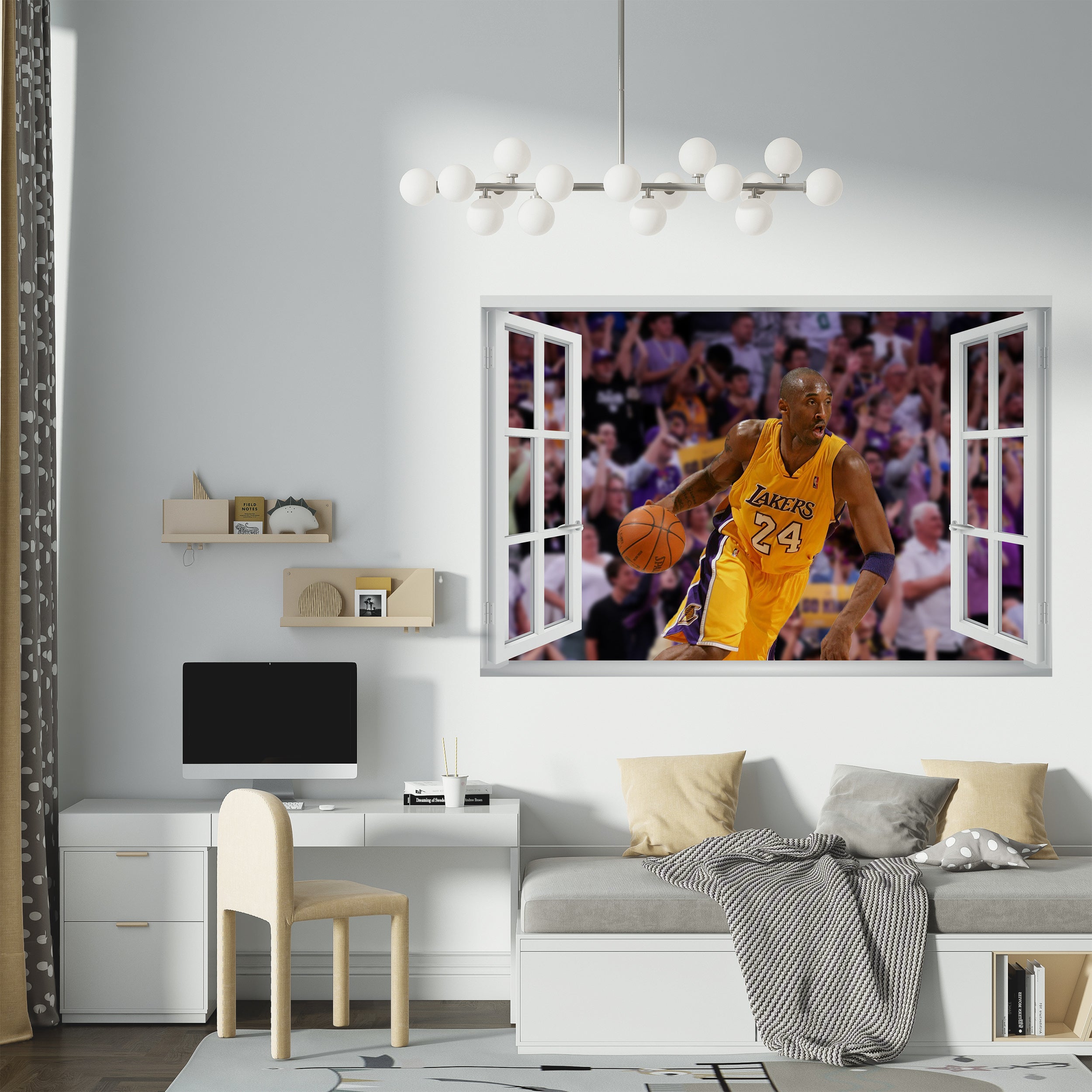 Basketball Kobe Bryant 3D Window View Decal Wall Sticker Home Decor Art Mural