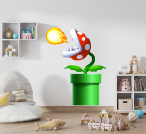 Venus Fire Trap Piranha Plant Super Mario Bros Wall Decal Removable Sticker Kids Home Decor Art SMR27