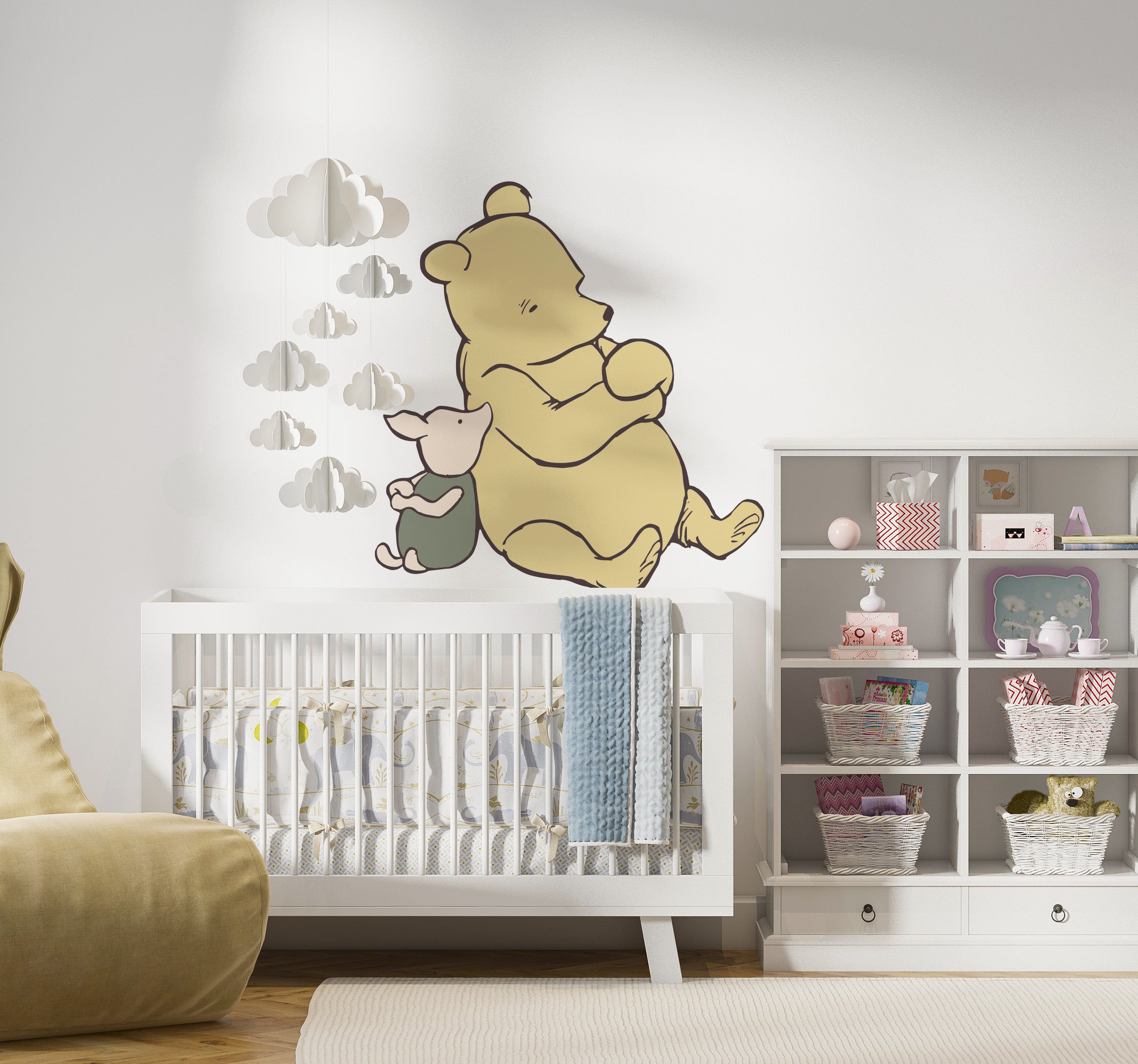 Winnie The Pooh & Piglet Wall Decal Wall Sticker Kids Room Wall Art Mural WTP18