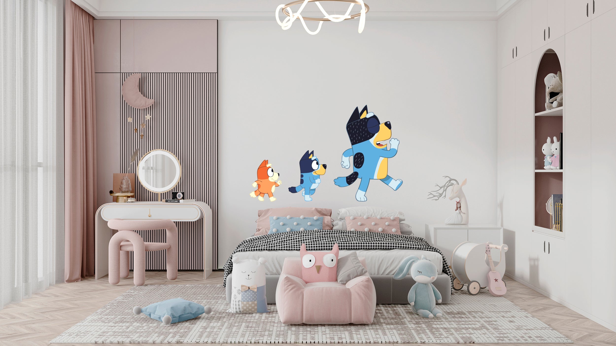 Bluey Set-Of-3 Decals Wall Sticker Decor Art Mural Kids Children Room Mural 48