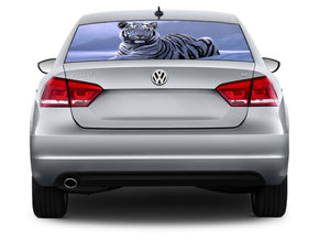 SIBERIAN SNOW TIGER Car Rear Window See-Through Net Decal