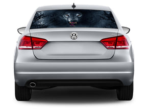 Wolf Rage Car Rear Window See-Through Net Decal