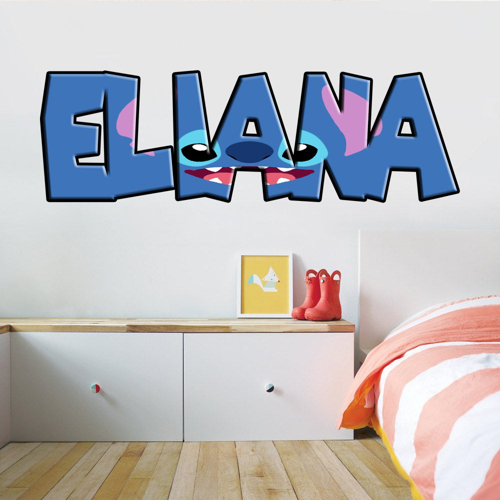 Lilo & Stitch Personnalisé Custom Name Wall Sticker Decal WP206