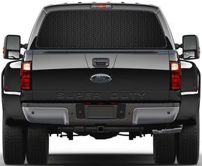 Black Honeycomb Metal Texture Car Rear Window See-Through Net Decal